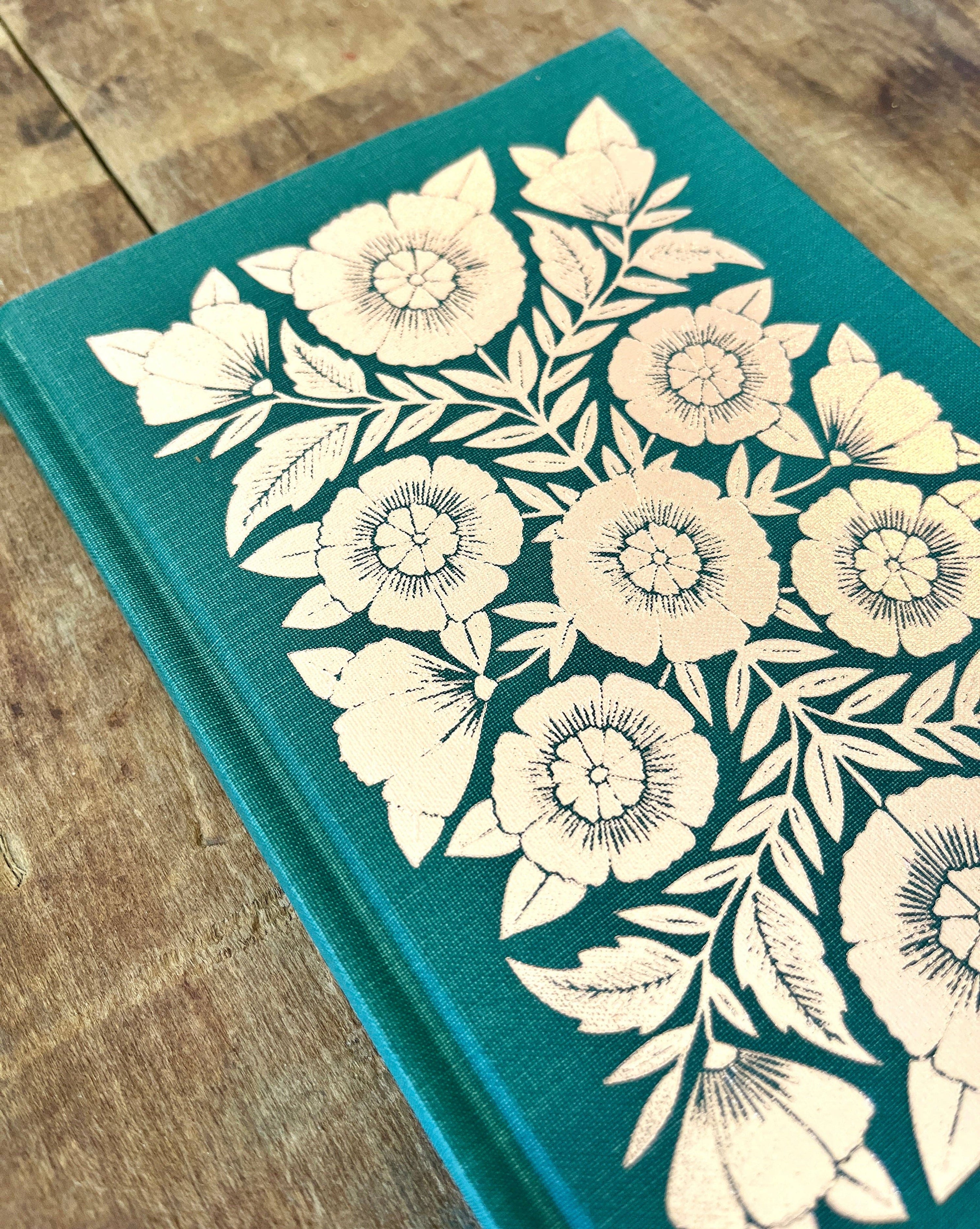 Foil Stamped Linen Journal: Jewel Green