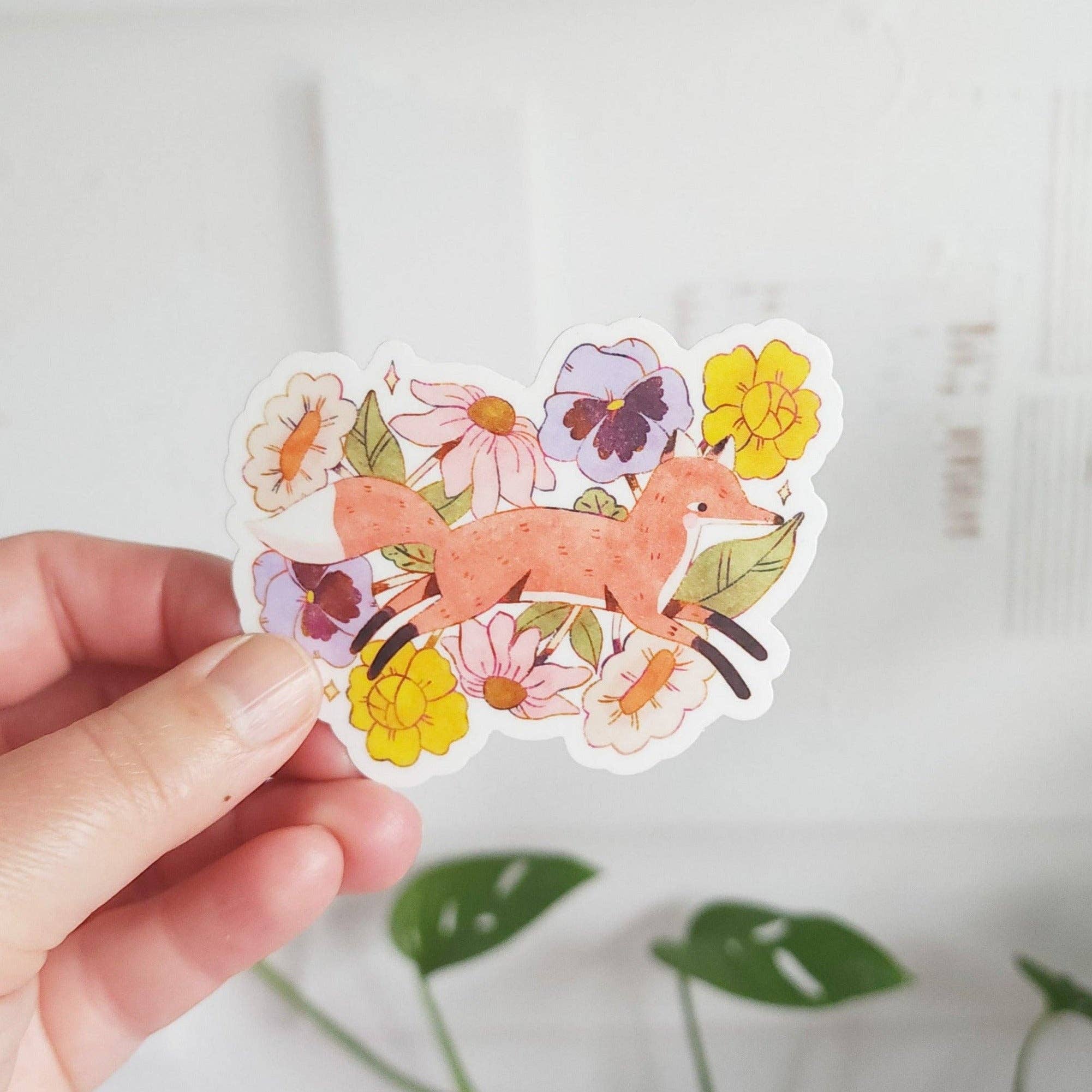 Fox in Blooms Vinyl Sticker