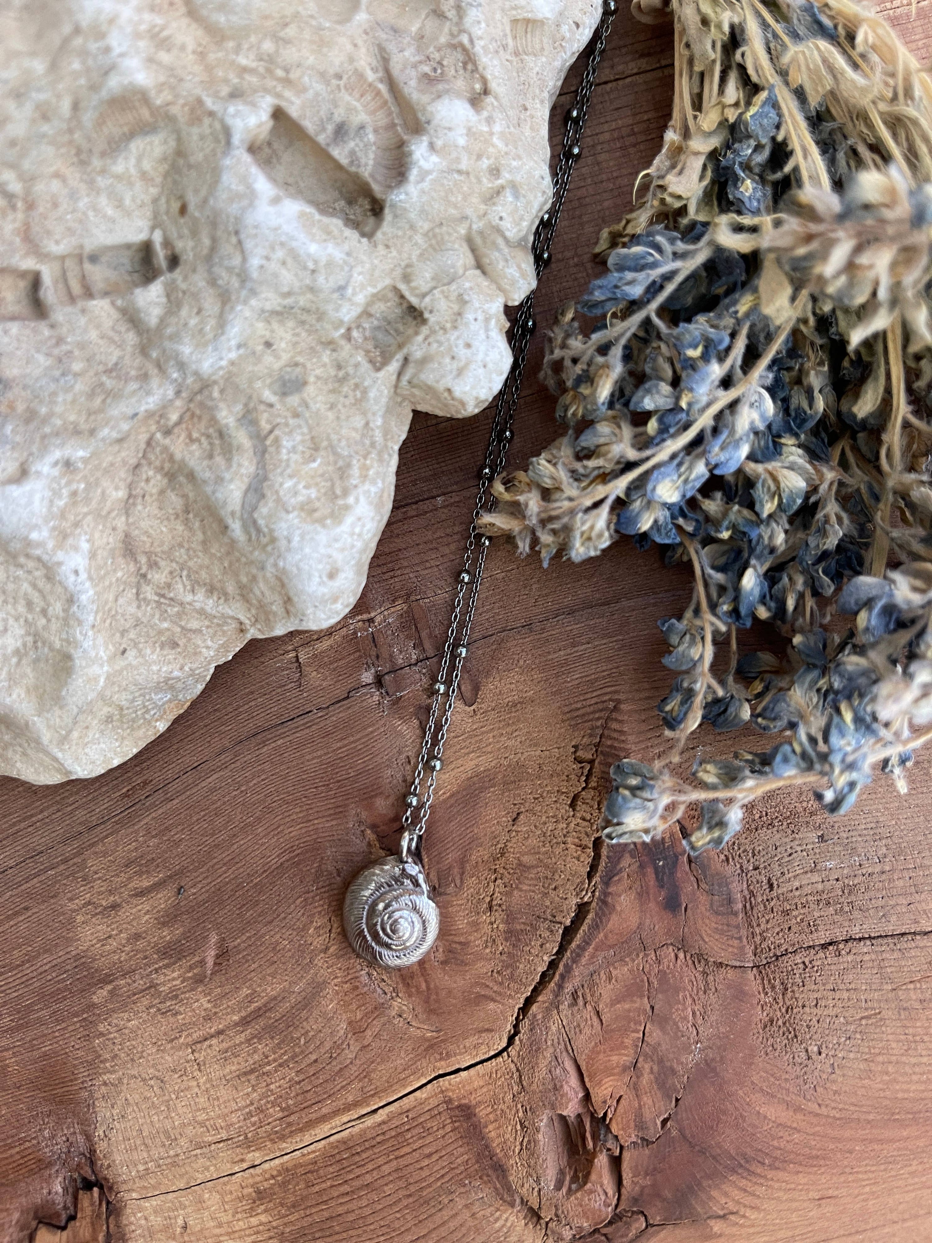 Snail Shell Necklace- Bronze