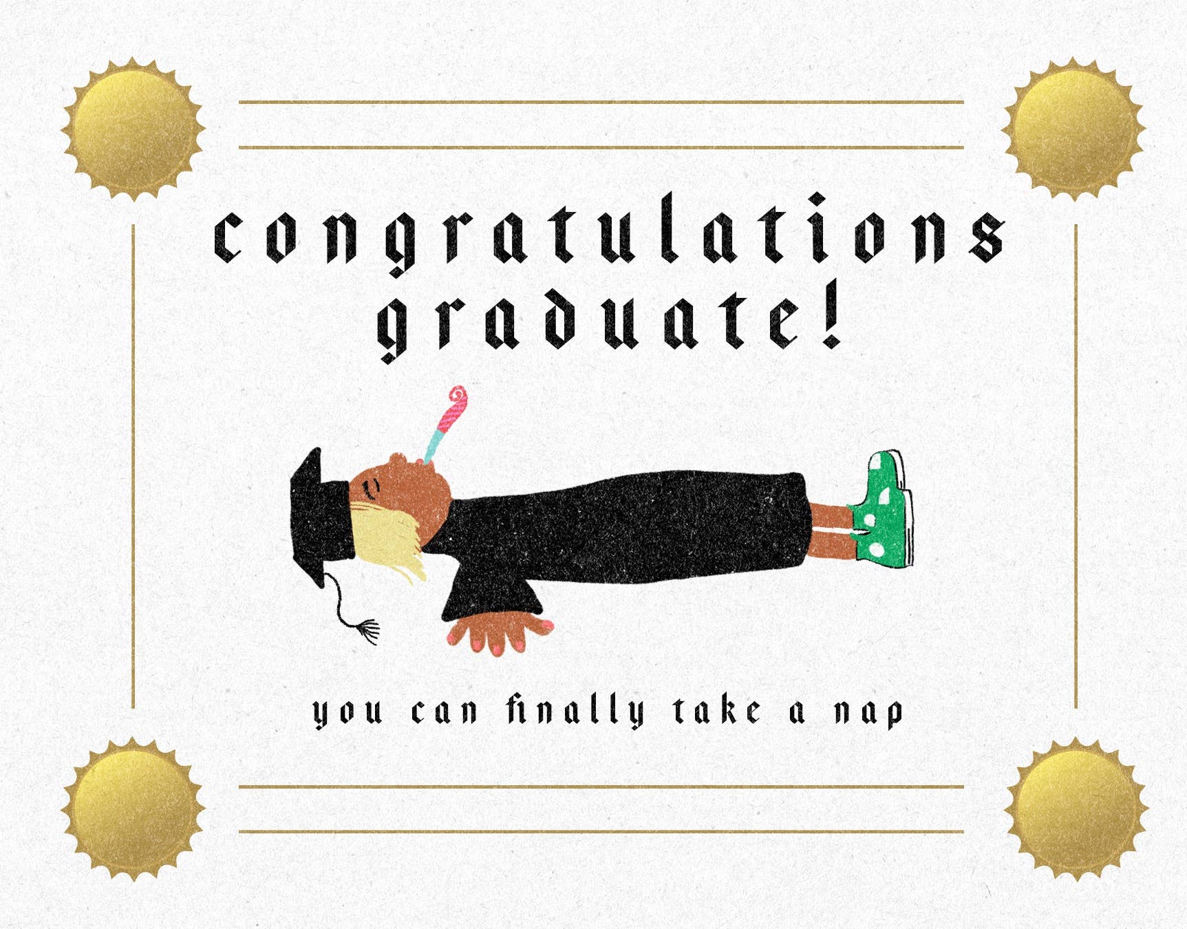 Exhausted Graduate Card