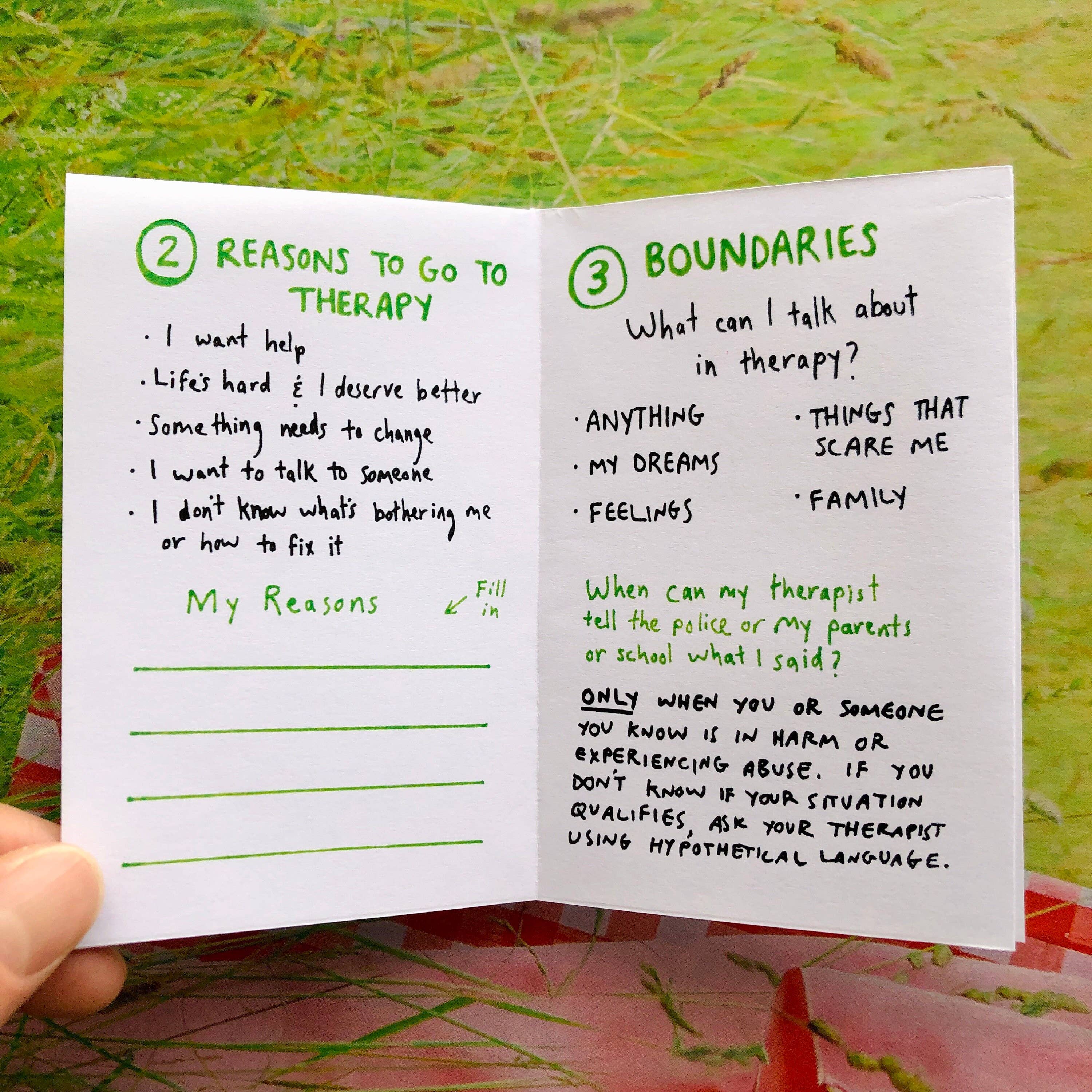 So You Want To See A Therapist Zine | Mental Health Support Therapy Mini Zine