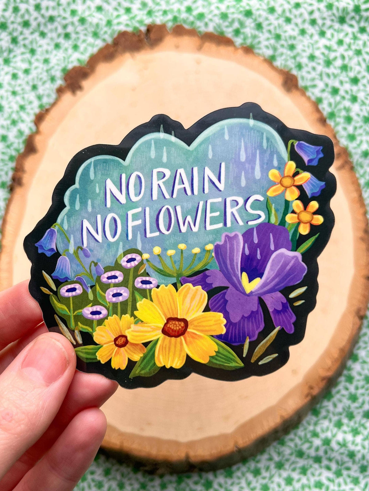 No Rain No Flowers Vinyl Sticker