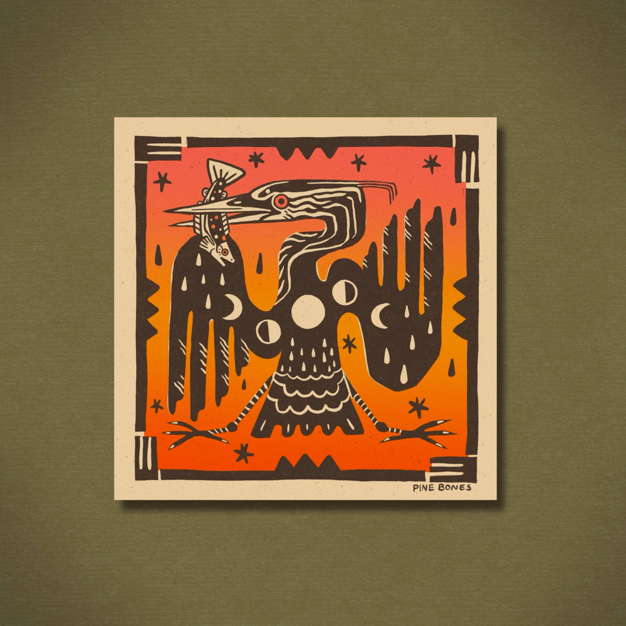 Heron Moon Dance - Durable & Weatherproof Sticker