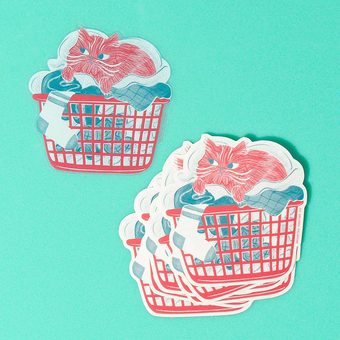 Laundry Cat- Clear Sticker