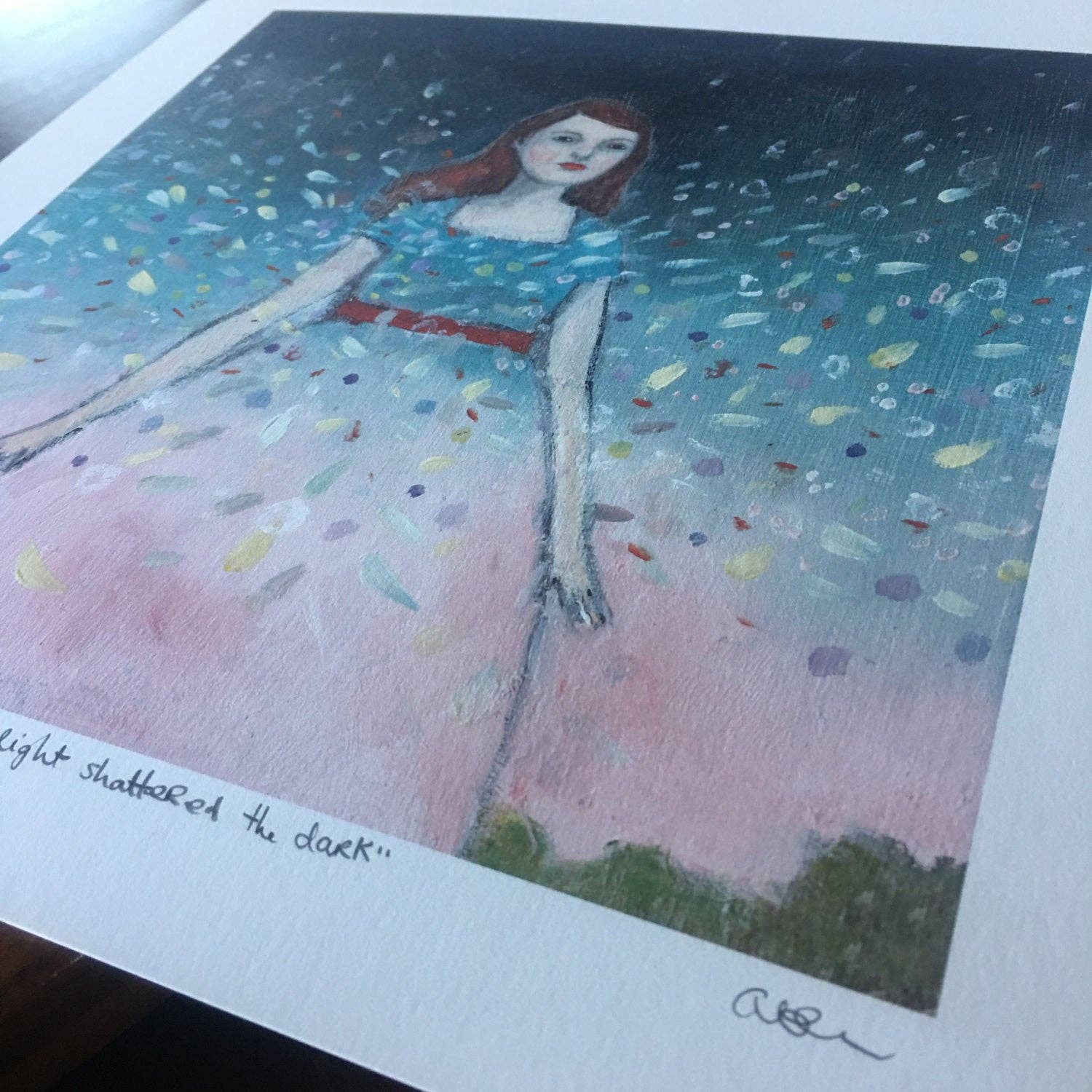 Her light shattered the dark -  print: 8 by 10