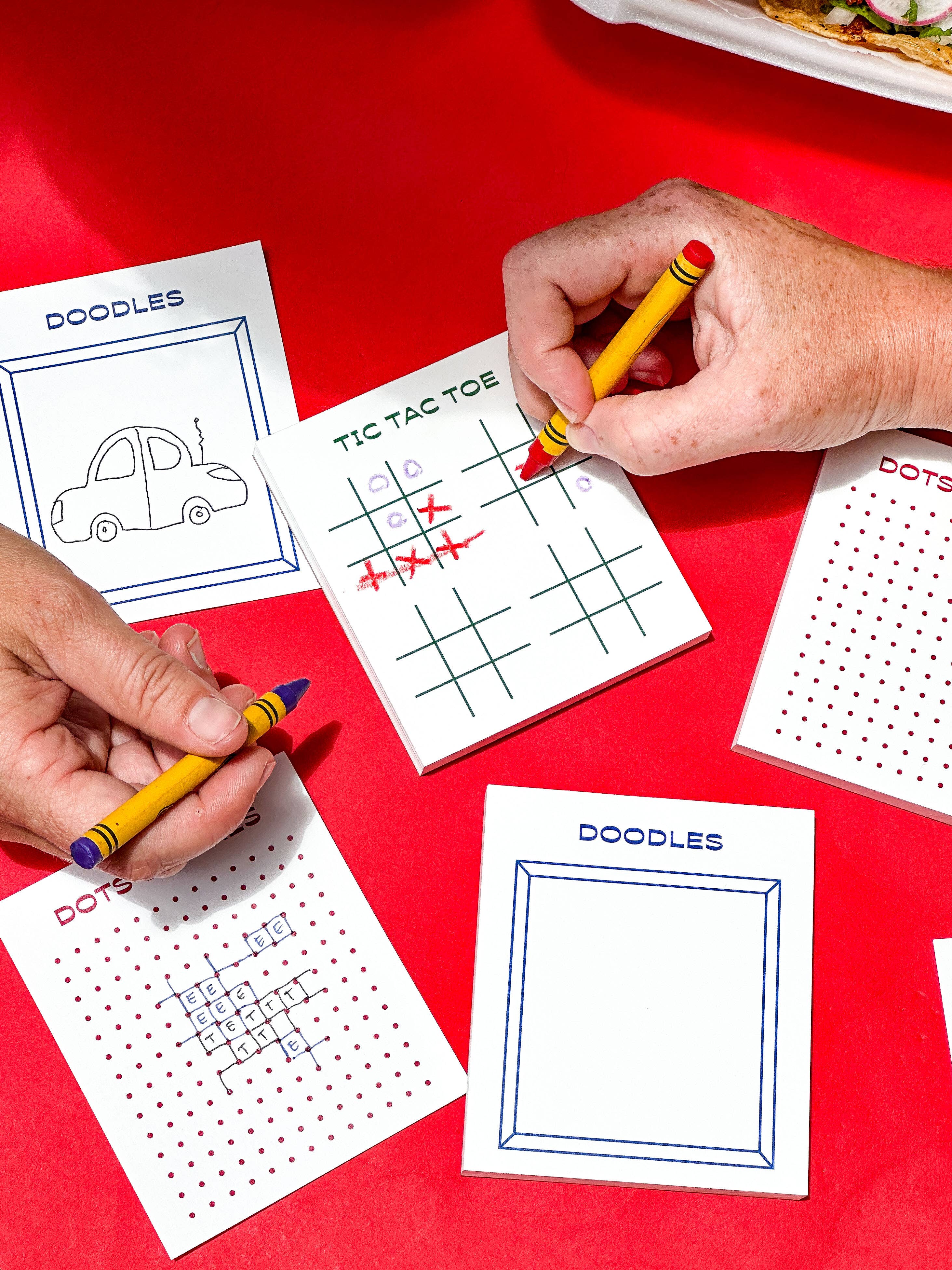 Gaming Notepad 3 Pack - Tic Tac Toe, Dots & Boxes, Doodles