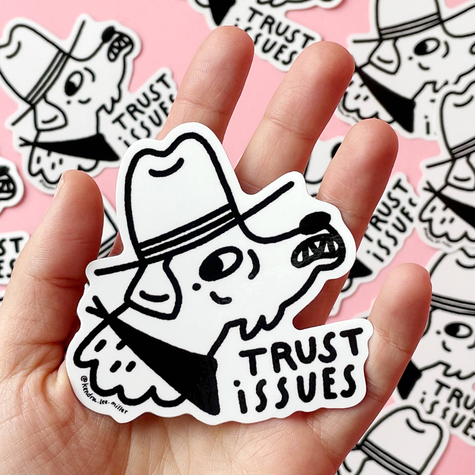 Trust Issues Cowboy Dog Vinyl Sticker