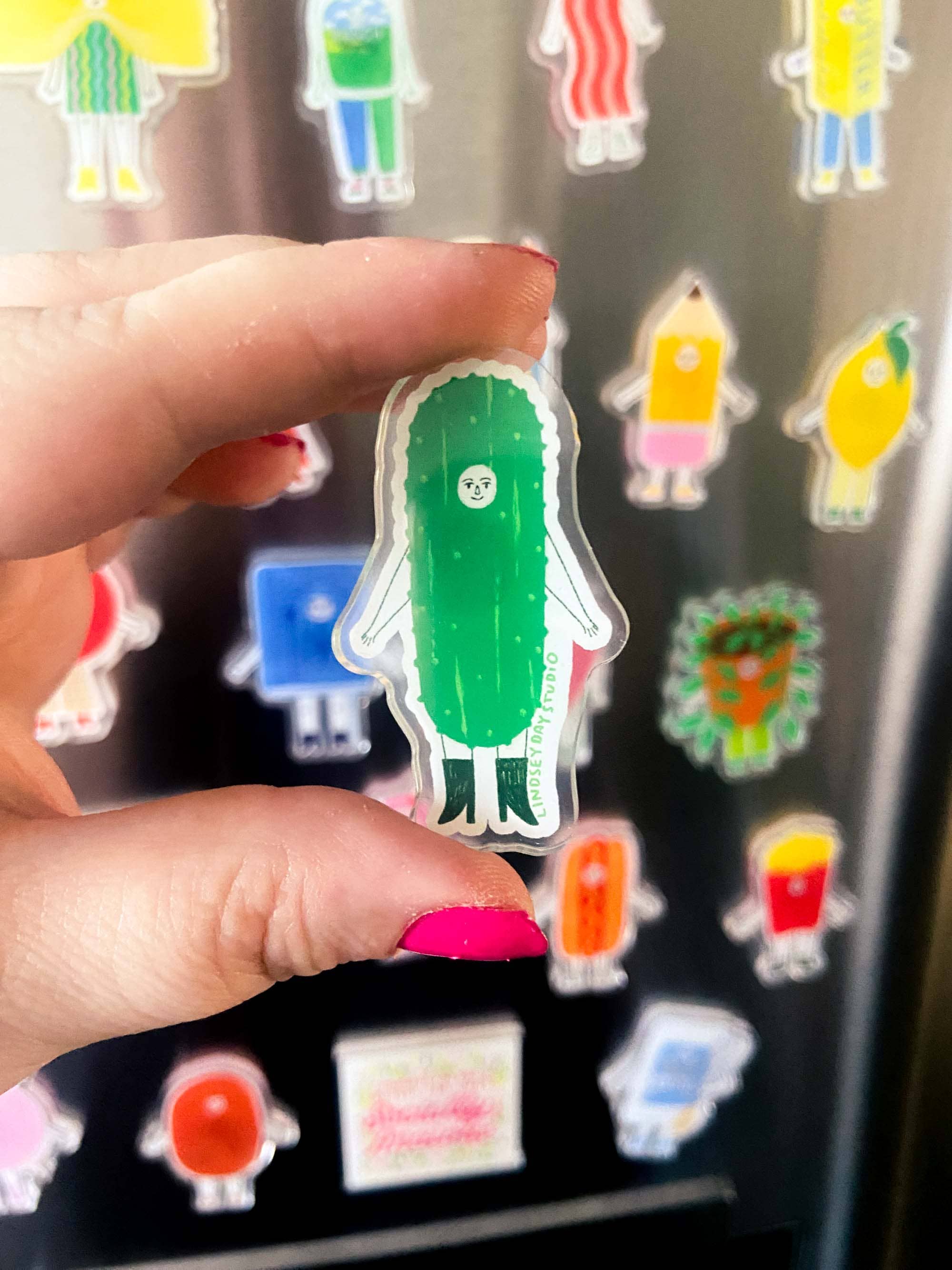Pickle Friend Magnet, Funny Food Fridge Magnet