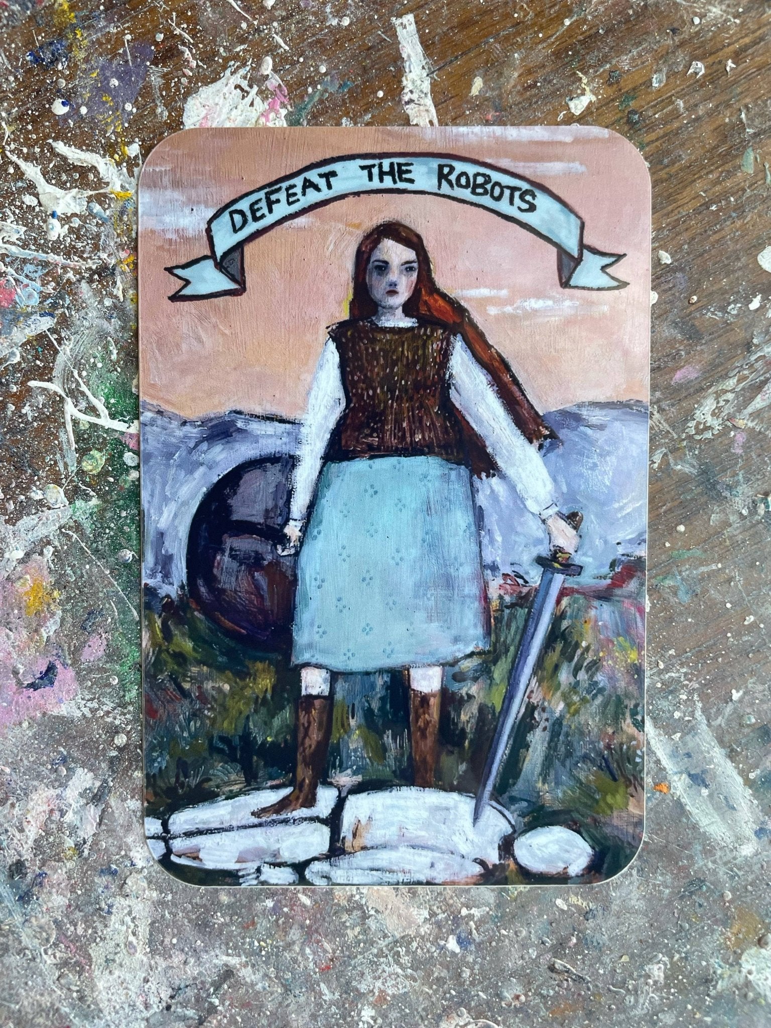 Amanda Blake - Defeat the robots - Glossy vinyl sticker - VISUAL INDEX