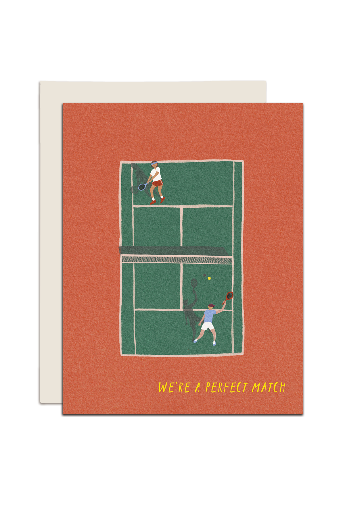 Perfect Match Tennis Blank Anniversary Greeting Card