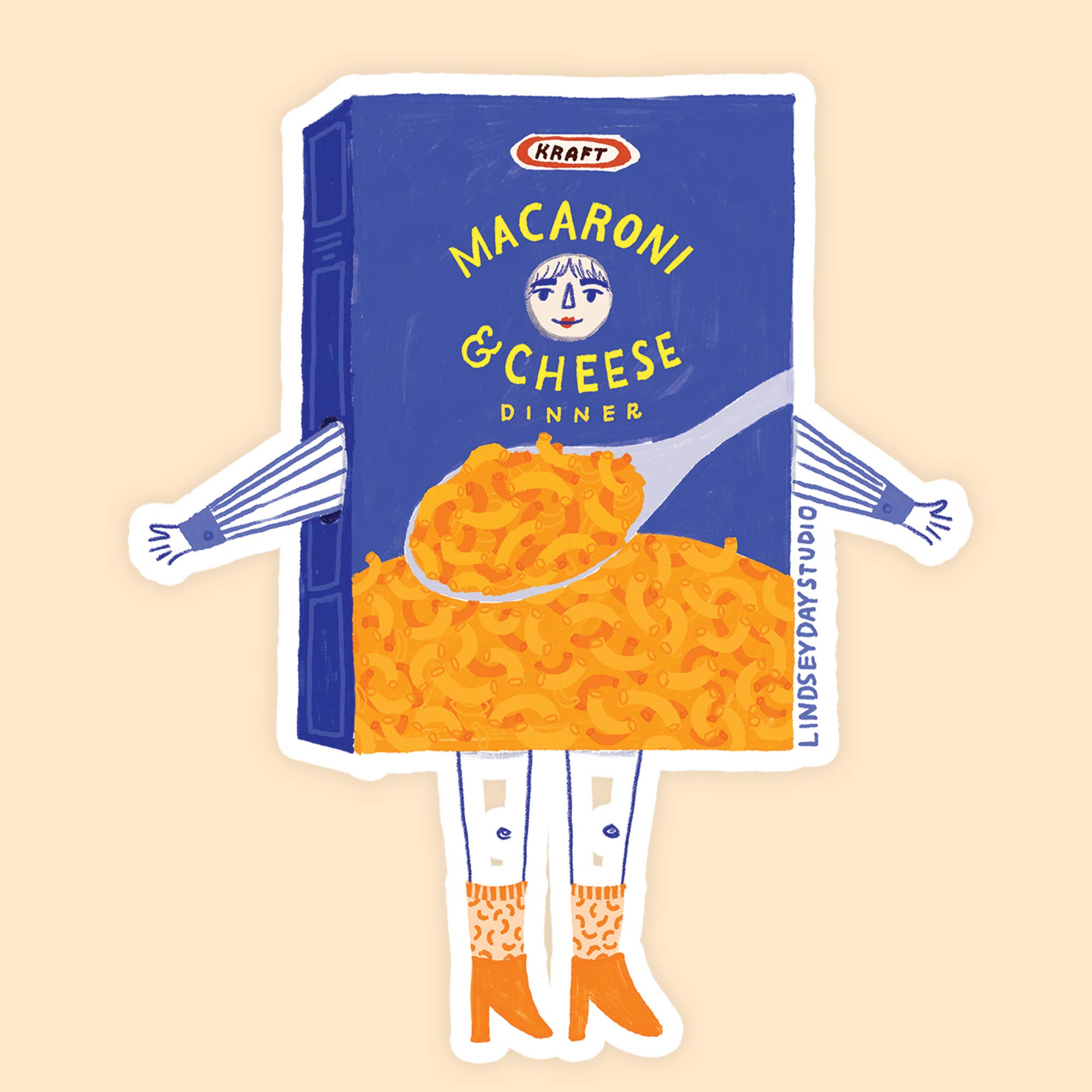 Maggie Mac N' Cheese Sticker, Funny Sticker, Food Sticker