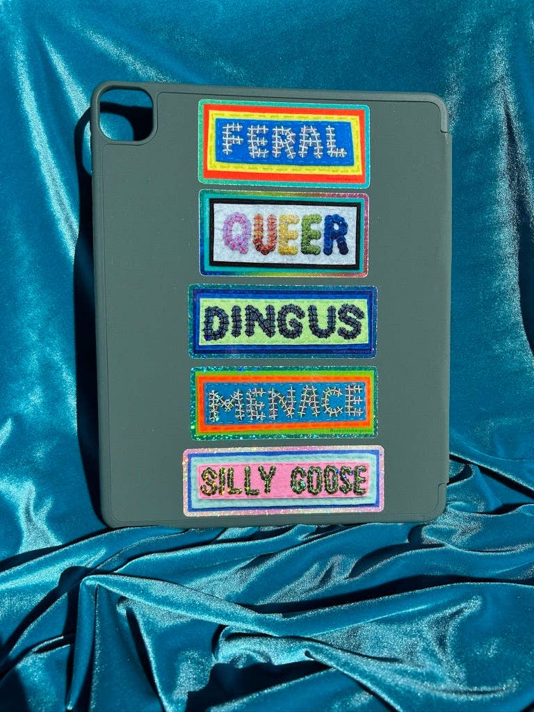 DINGUS ~ Sequin Patch Inspired Waterproof Holographic Sticker