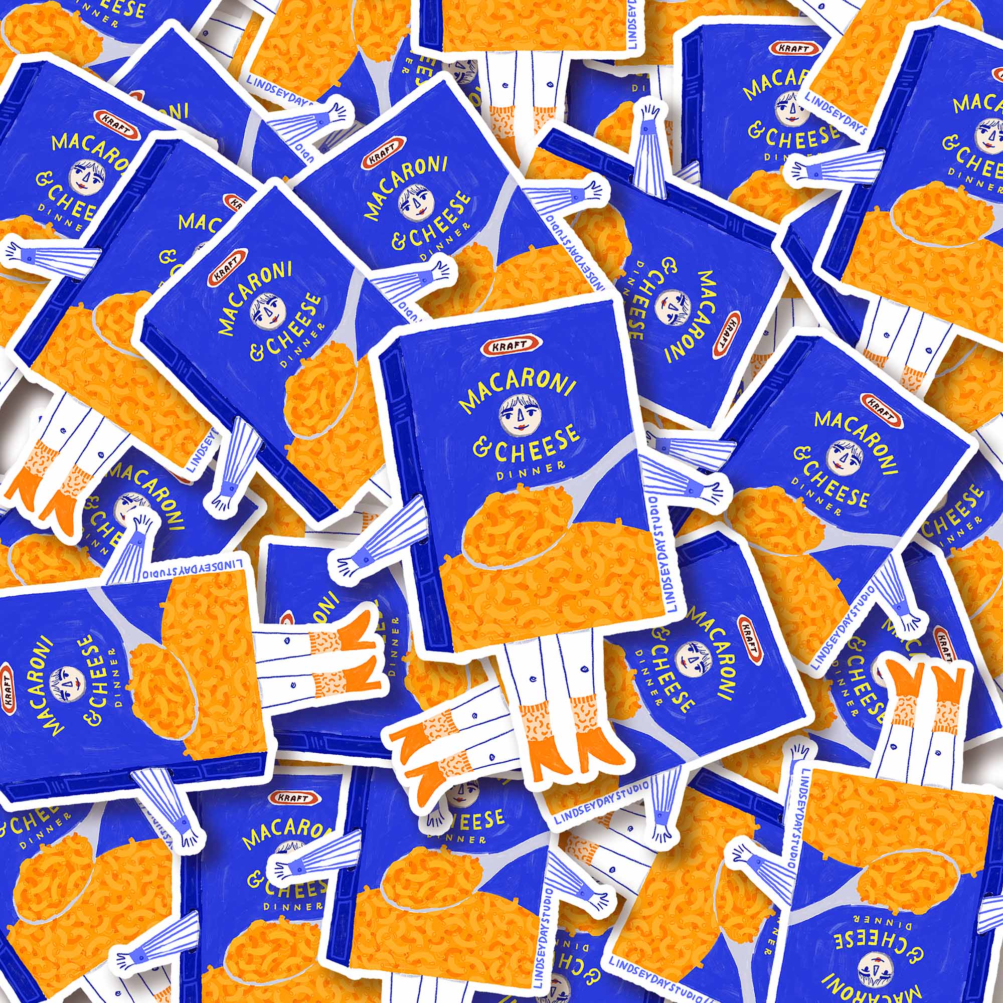 Maggie Mac N' Cheese Sticker, Funny Sticker, Food Sticker