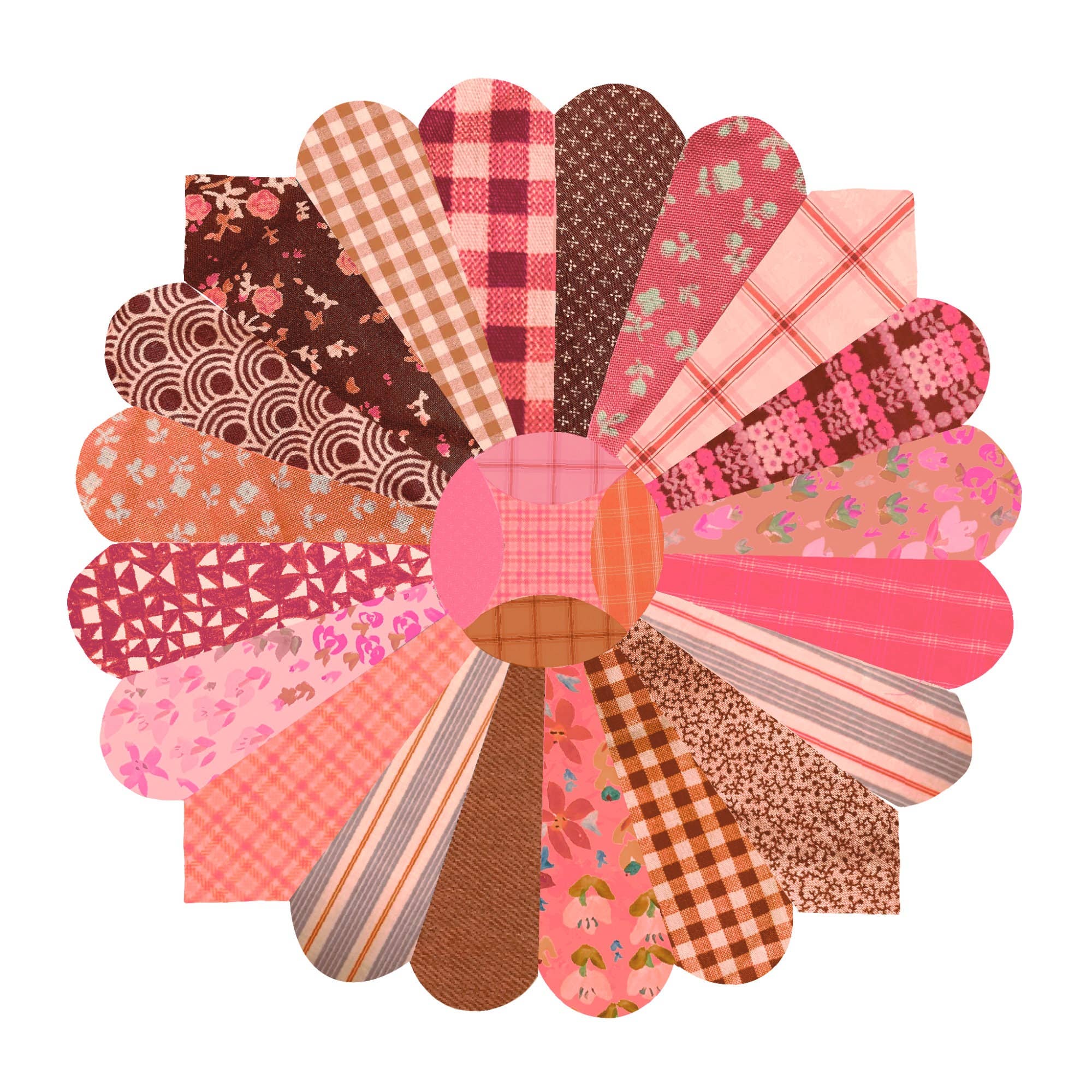 Pink Quilt Flower Vinyl Stickers, Sewing Sticker
