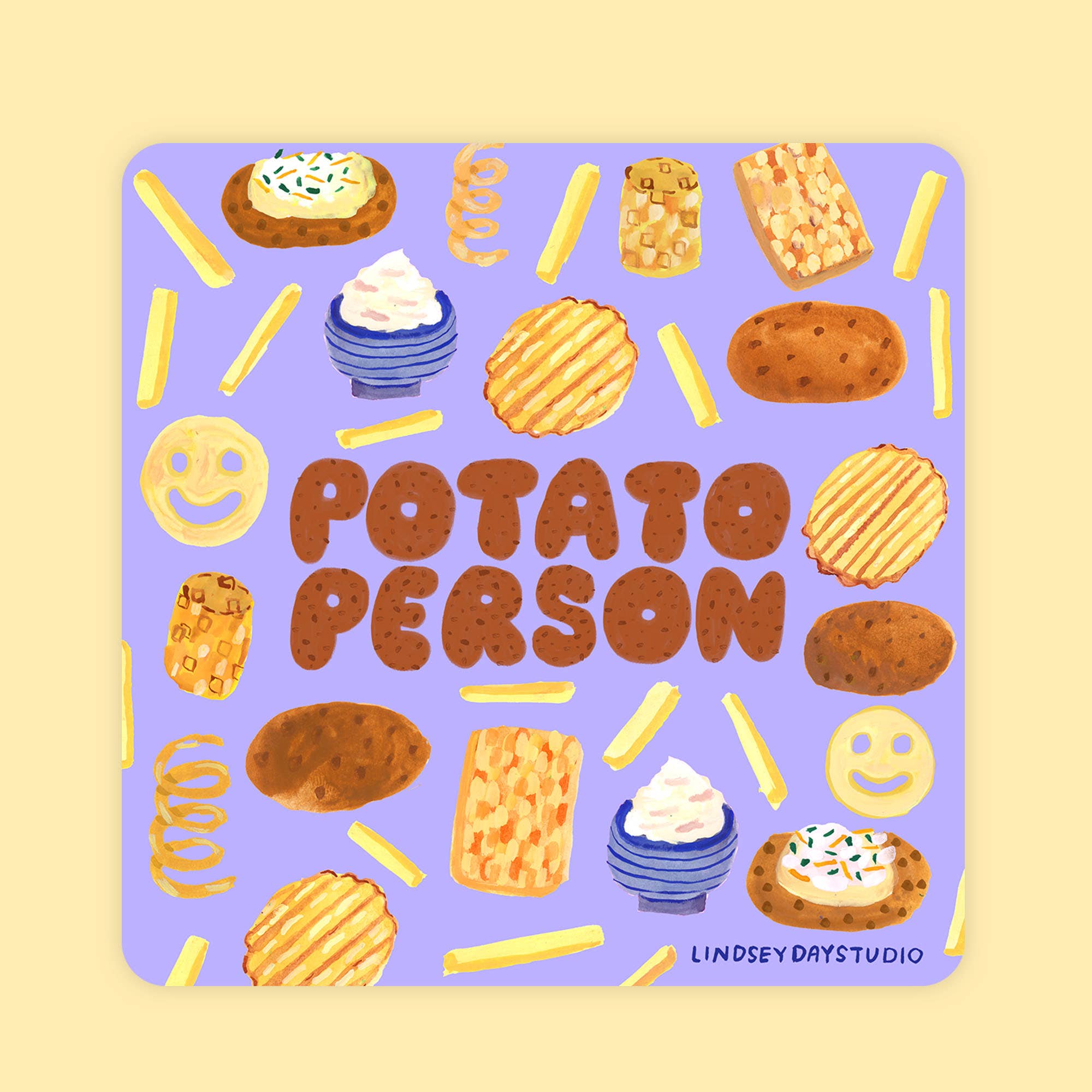 Potato Person Sticker, Funny Food Sticker
