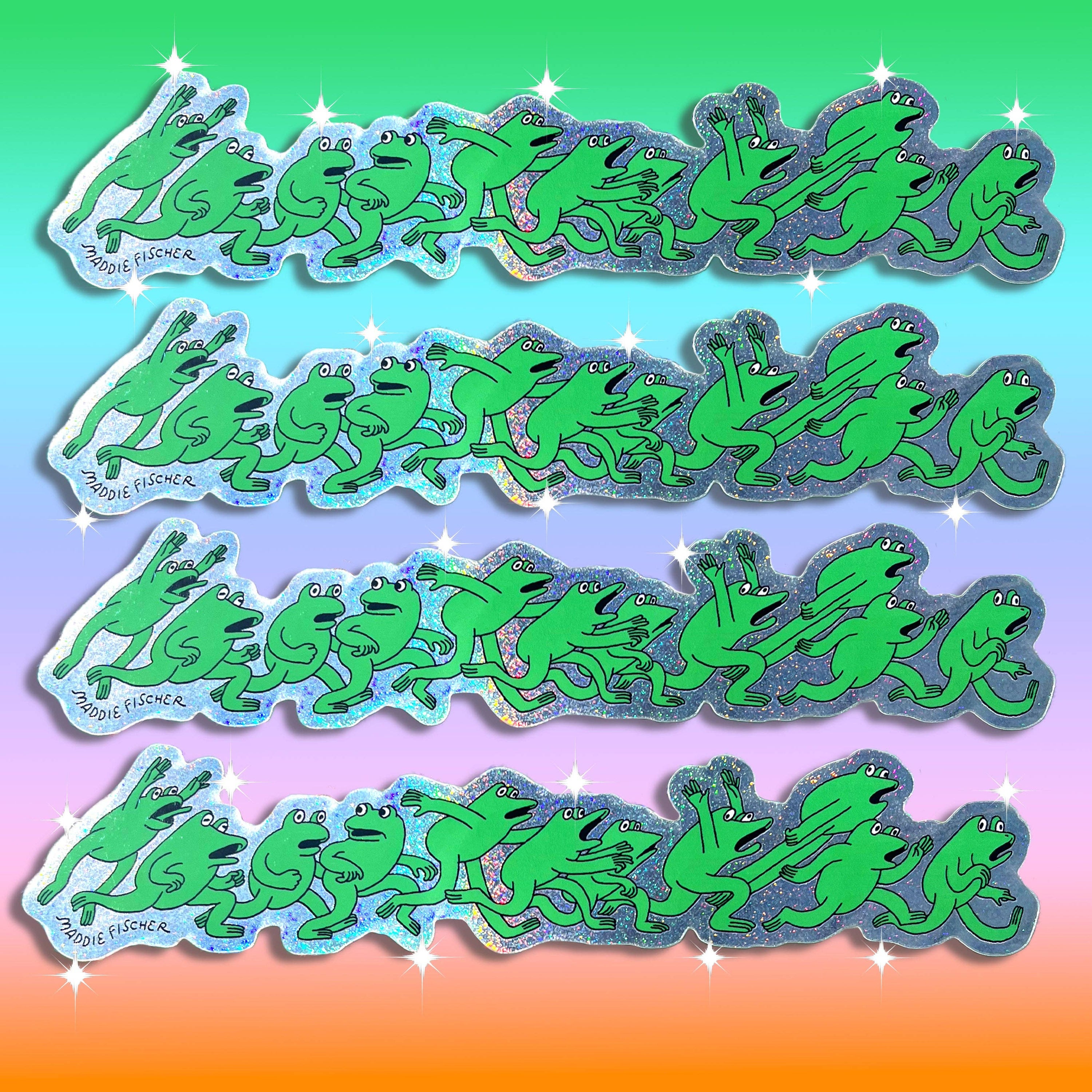 Frantic Frogs Sticker - Sparkly: Single Sticker