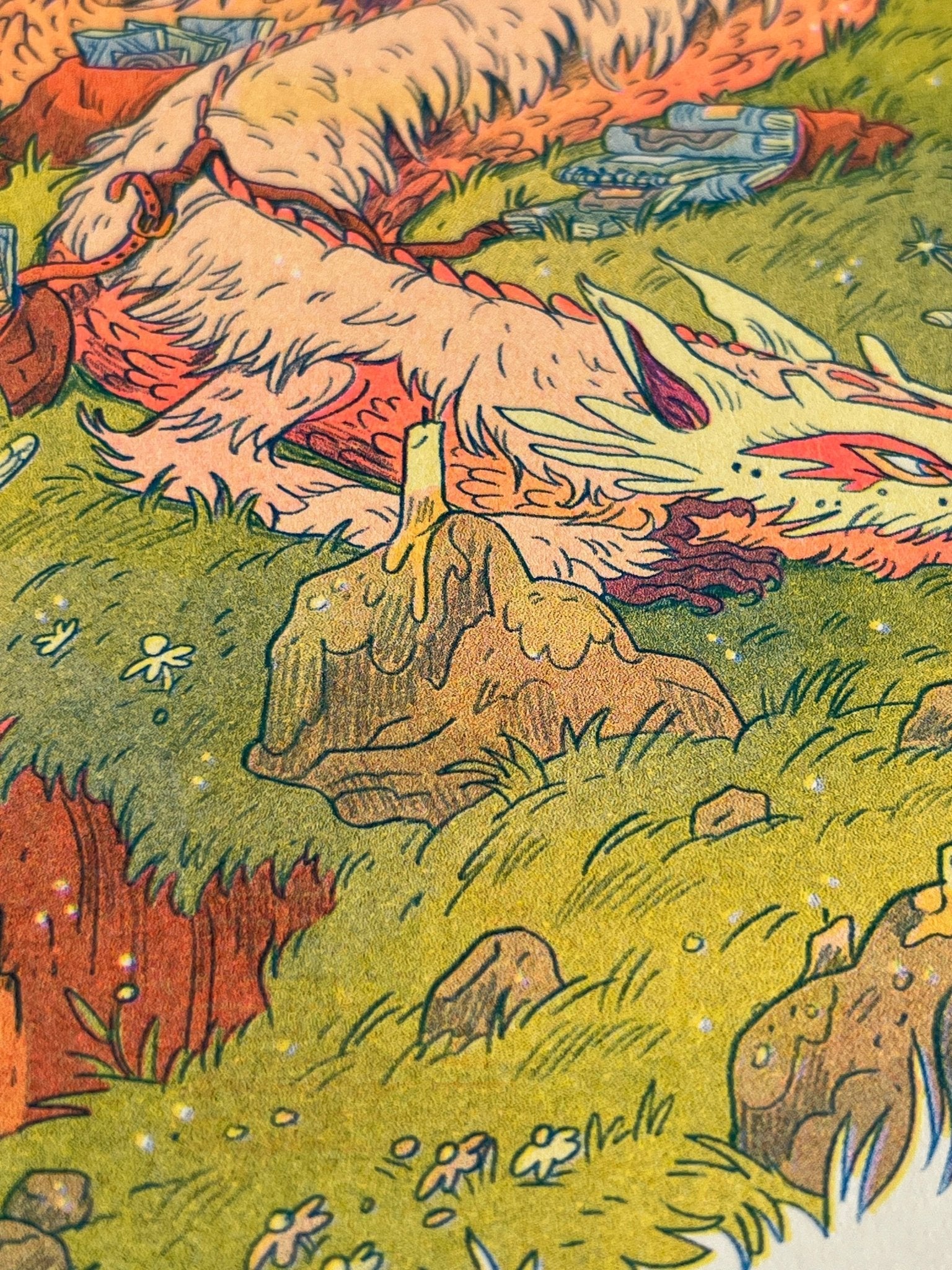 Natalie Andrewson - The Book Dragon - Small Riso Print - VISUAL INDEX