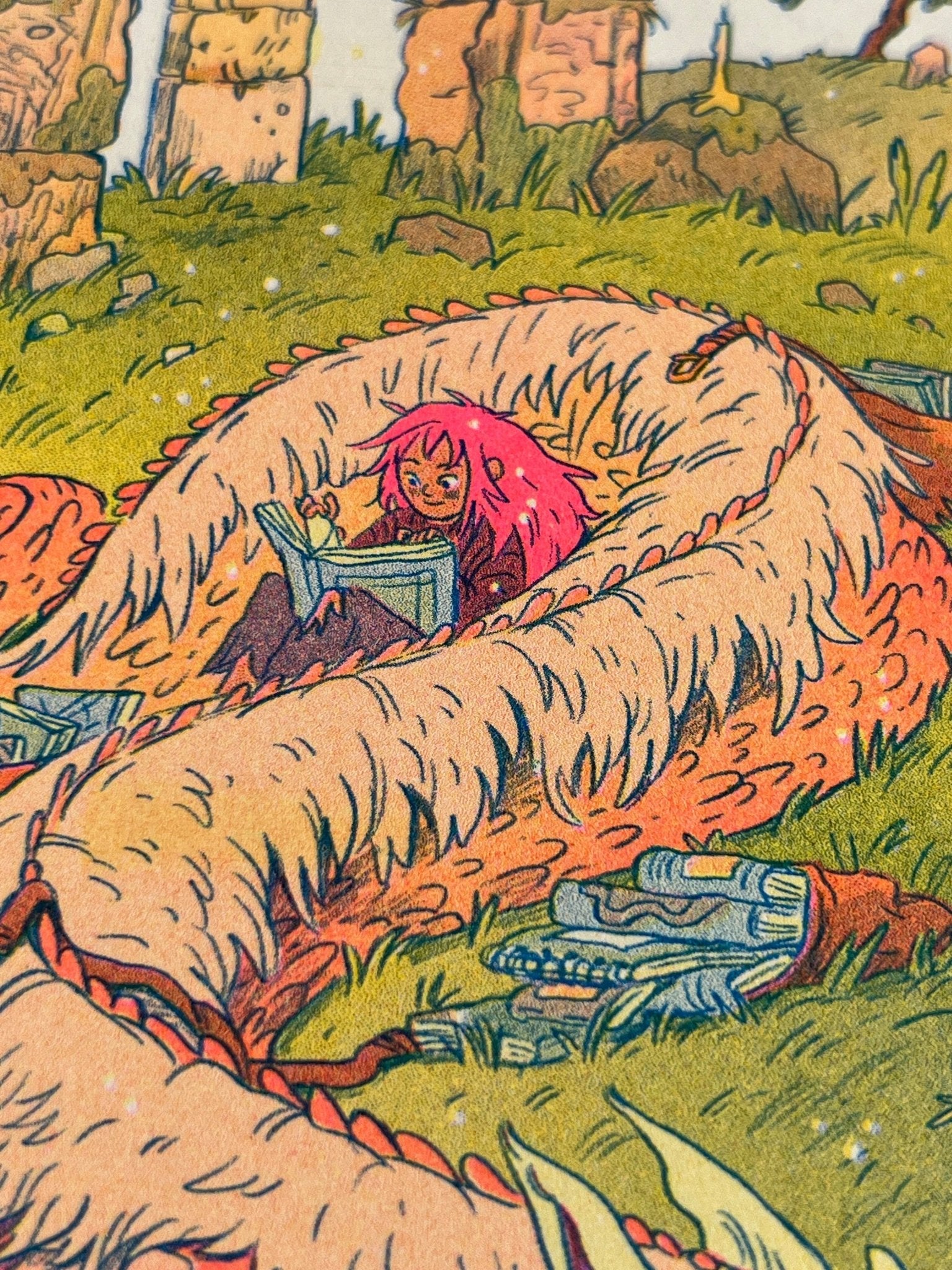 Natalie Andrewson - The Book Dragon - Small Riso Print - VISUAL INDEX