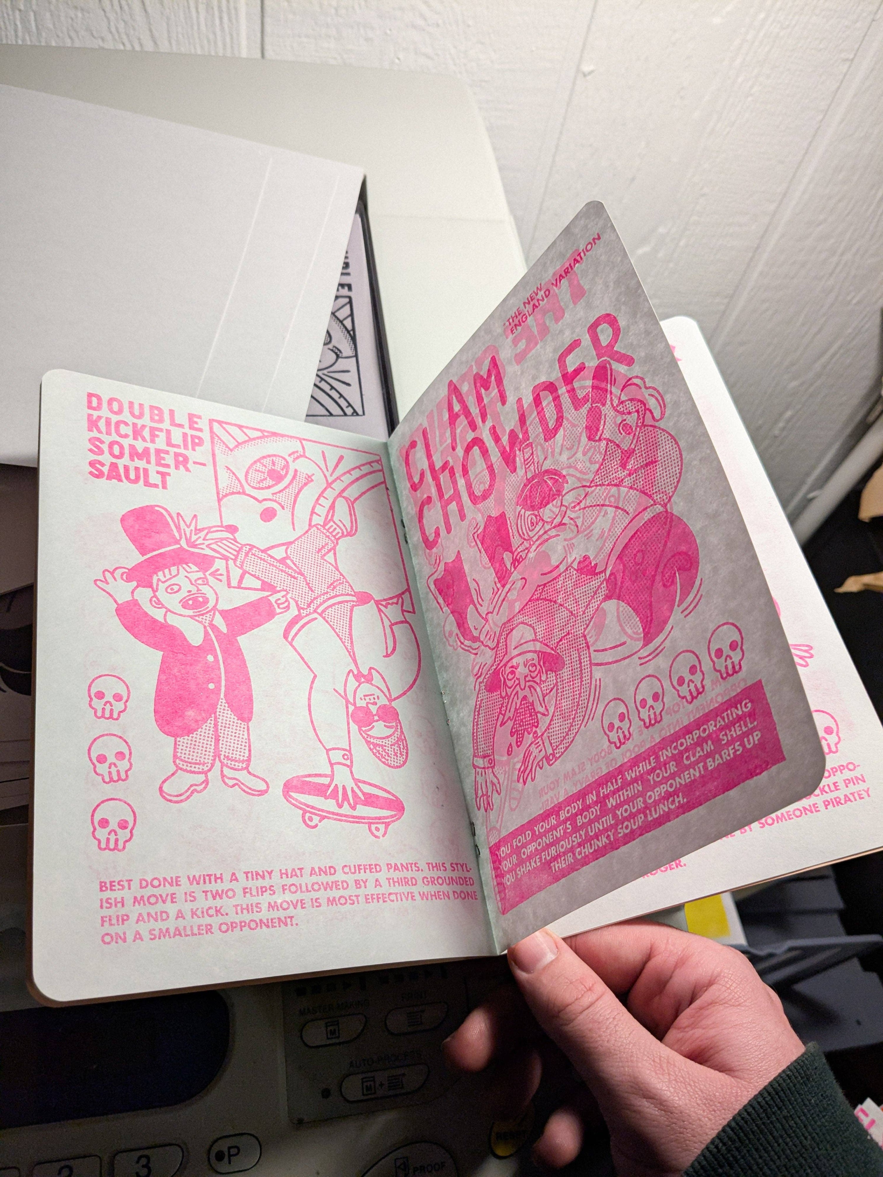 Ridiculous Riso Zine: Imaginary Wrestling Moves