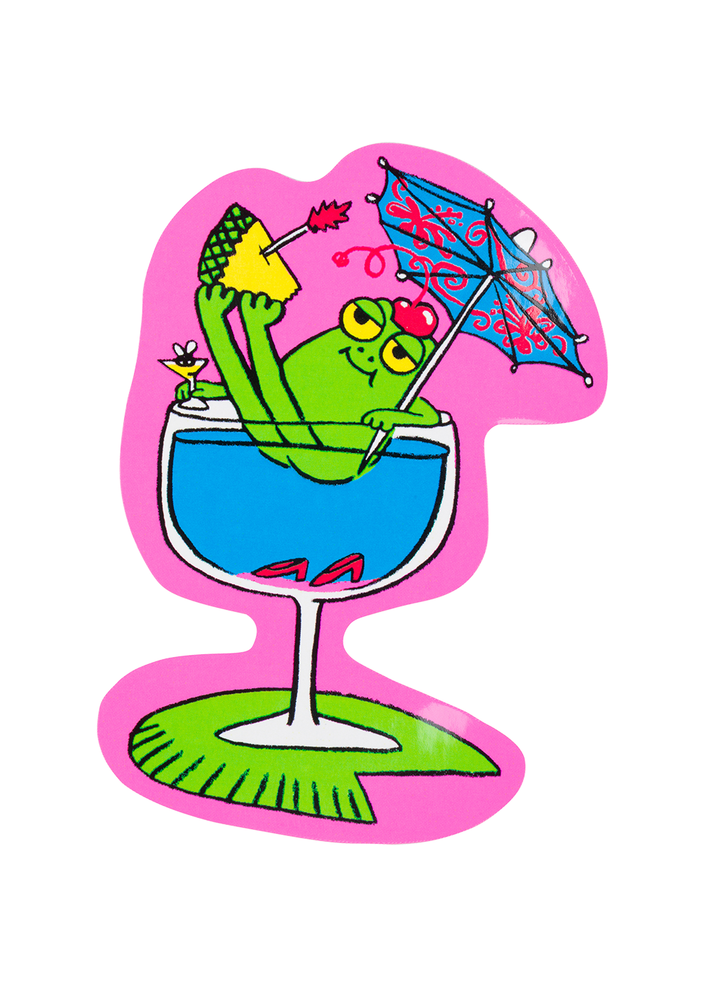 Happy hour frog sticker