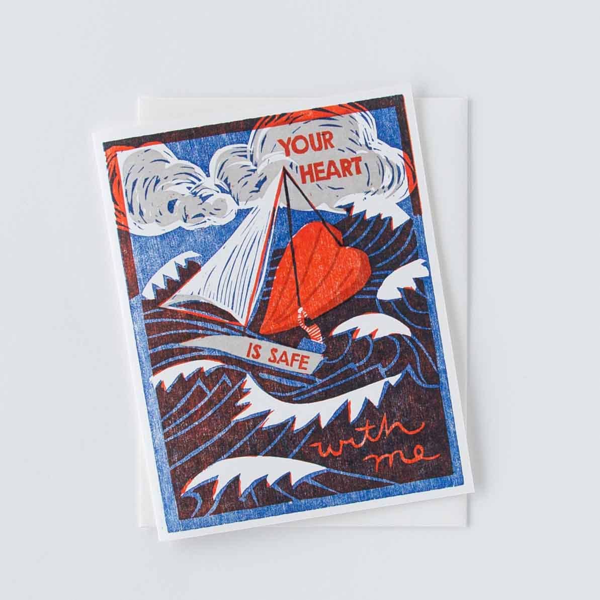 Your Heart is Safe With Me Letterpress Encouragement Card