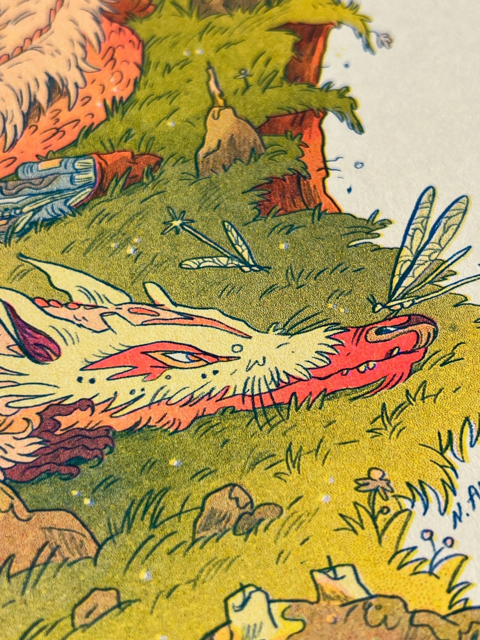 Natalie Andrewson - The Book Dragon - Small Riso Print - VISUAL INDEX