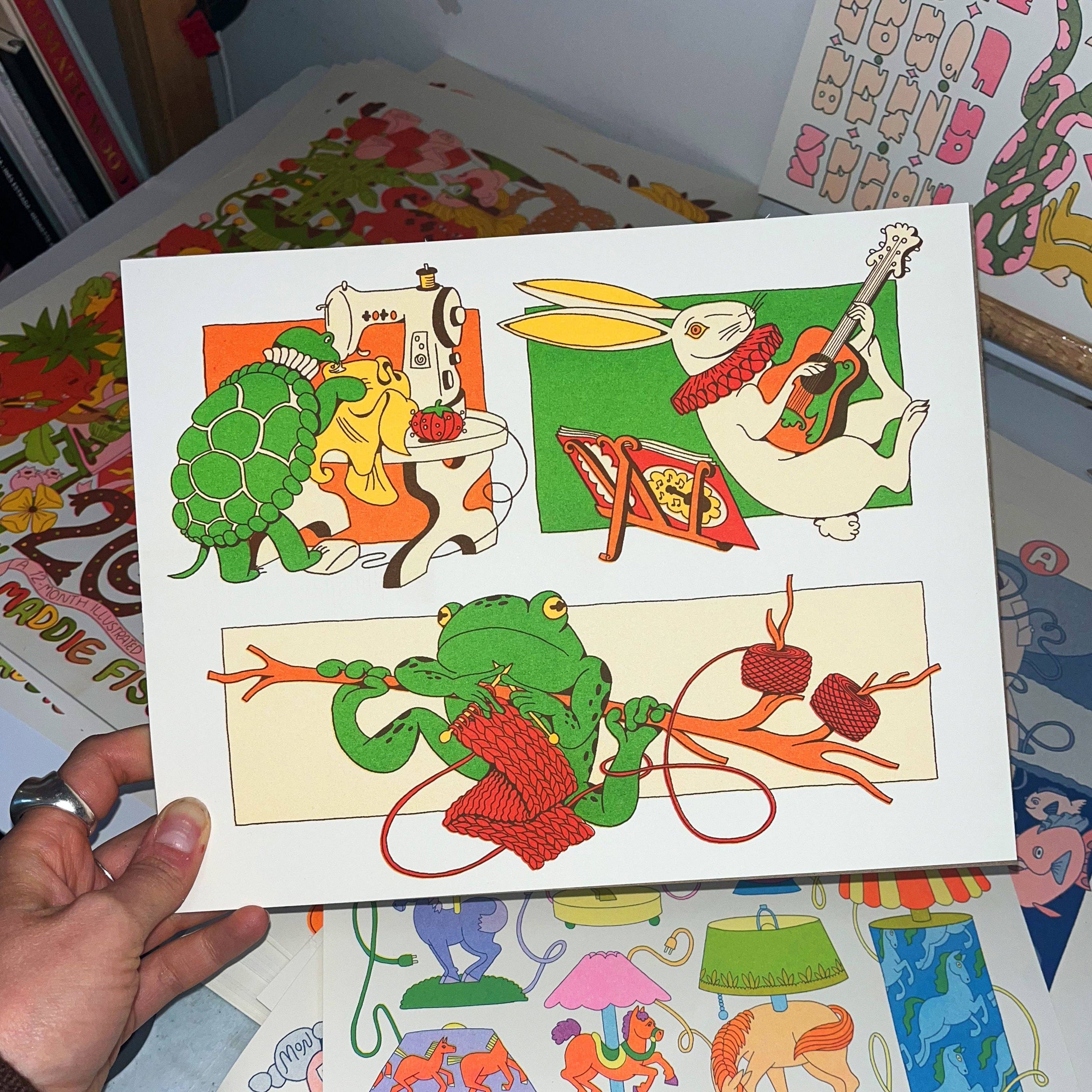 Riso Prints: Creature Hobbies