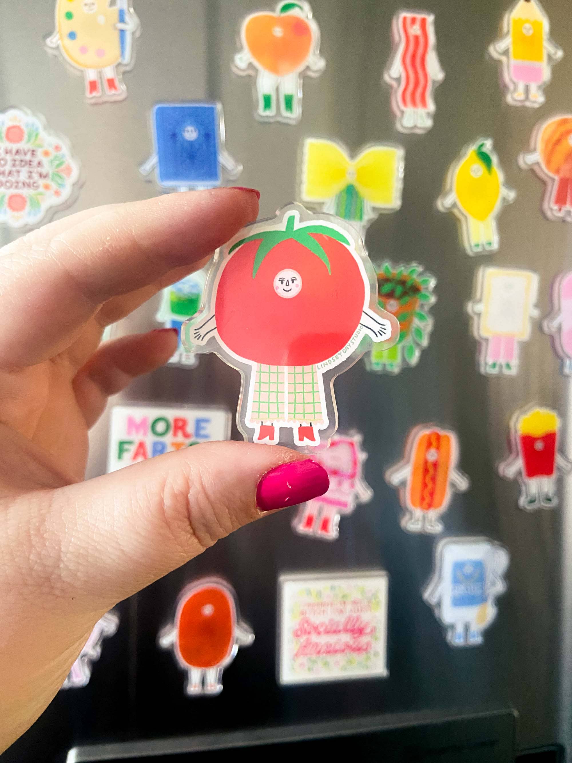Tomato Friend Magnet, Funny Food Fridge Magnet