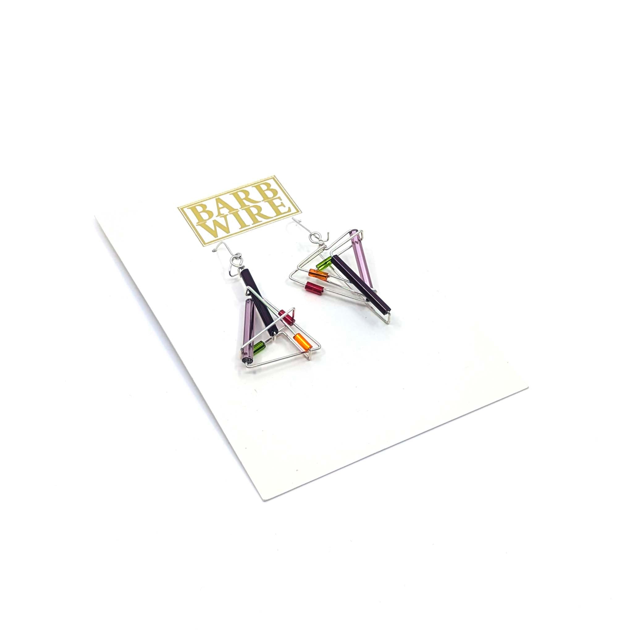 Barb-Wire Yin and Yang Asymmetric Earrings: BWE-YY1