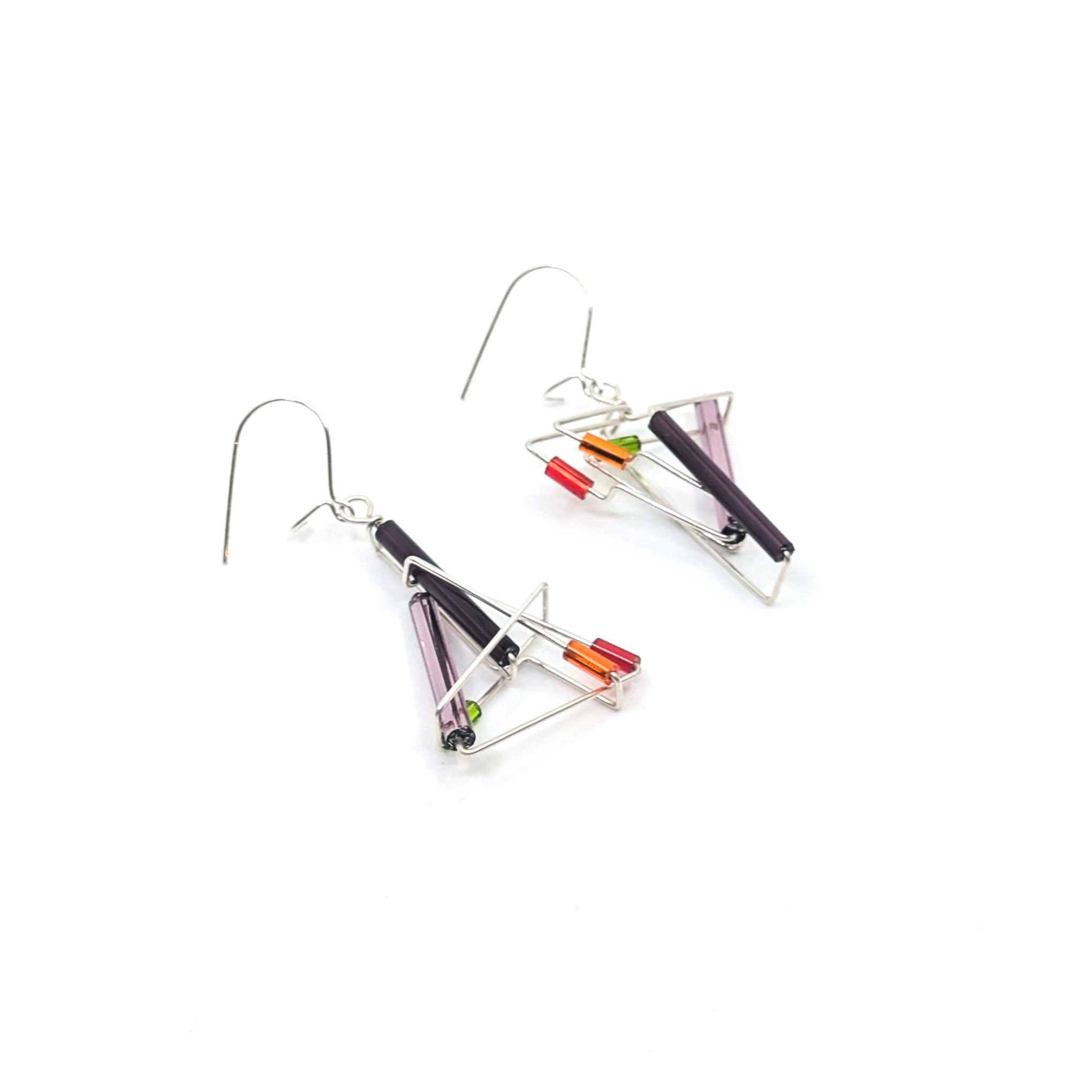Barb-Wire Yin and Yang Asymmetric Earrings: BWE-YY1