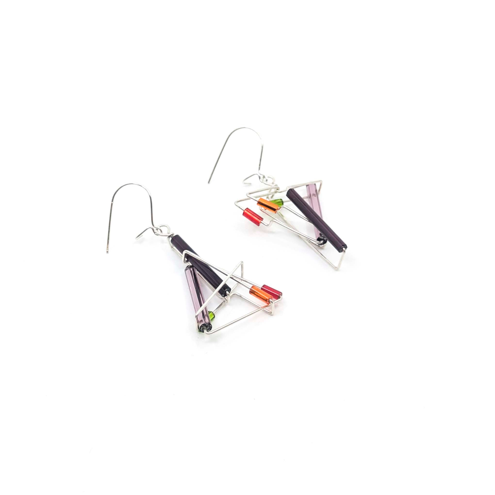 Barb-Wire Yin and Yang Asymmetric Earrings: BWE-YY1