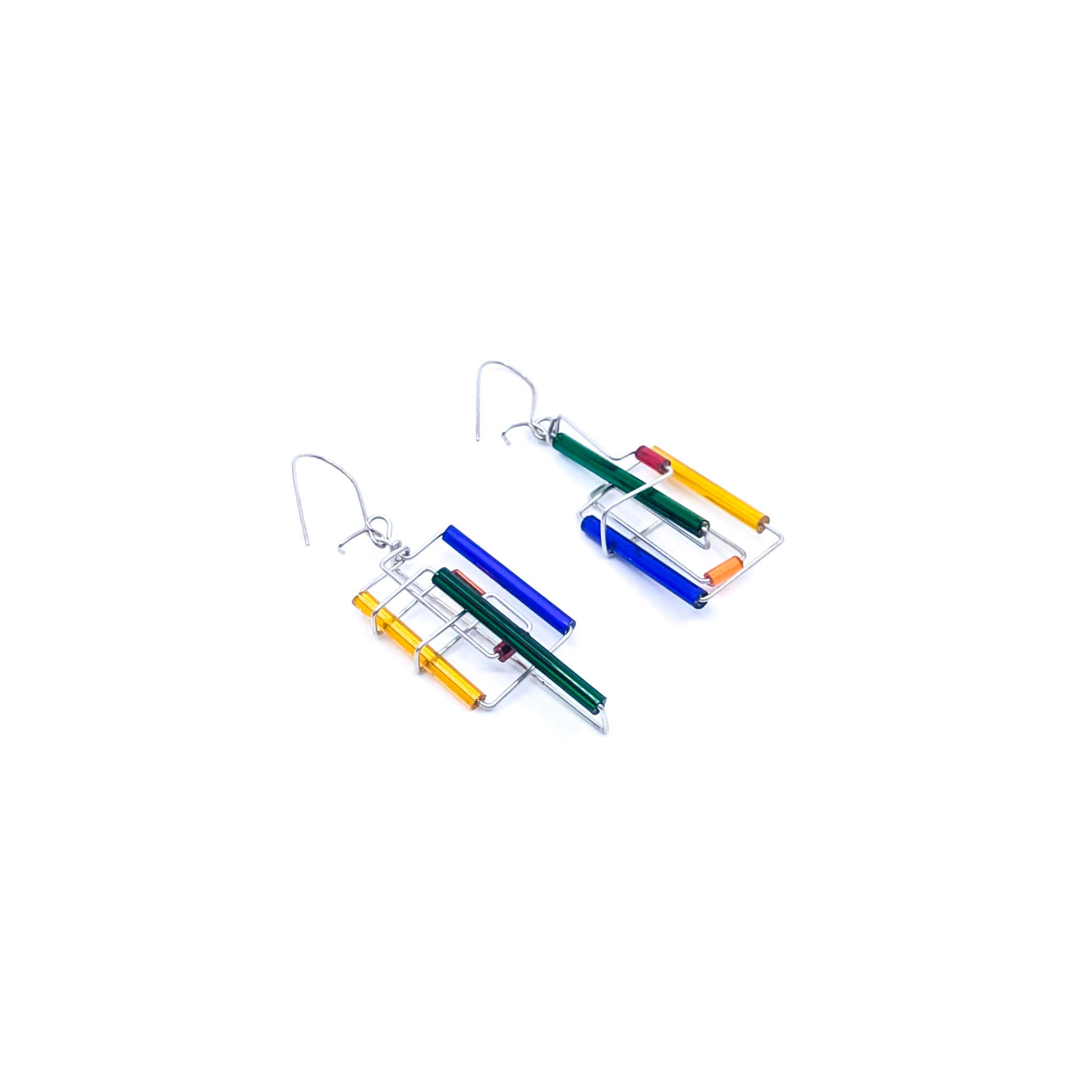 Barb-Wire Yin and Yang Asymmetric Earrings: BWE-YY2