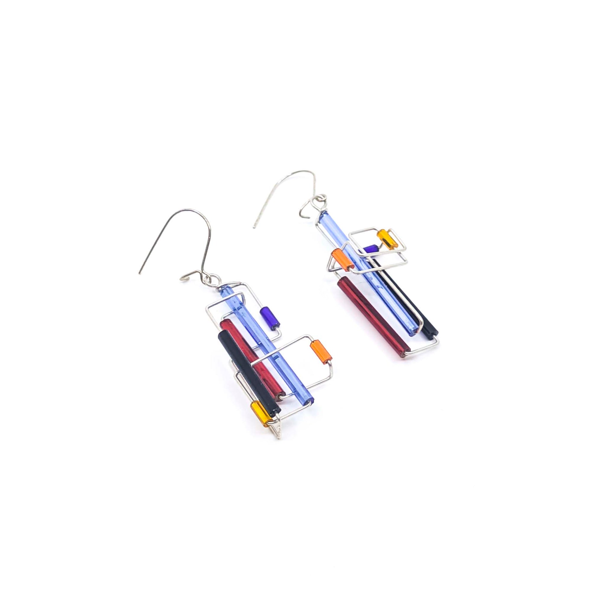 Barb-Wire Yin and Yang Asymmetric Earrings: BWE-YY3