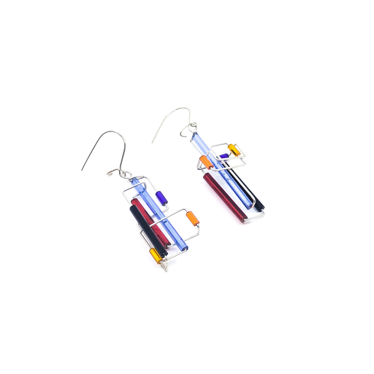 Barb-Wire Yin and Yang Asymmetric Earrings: BWE-YY3
