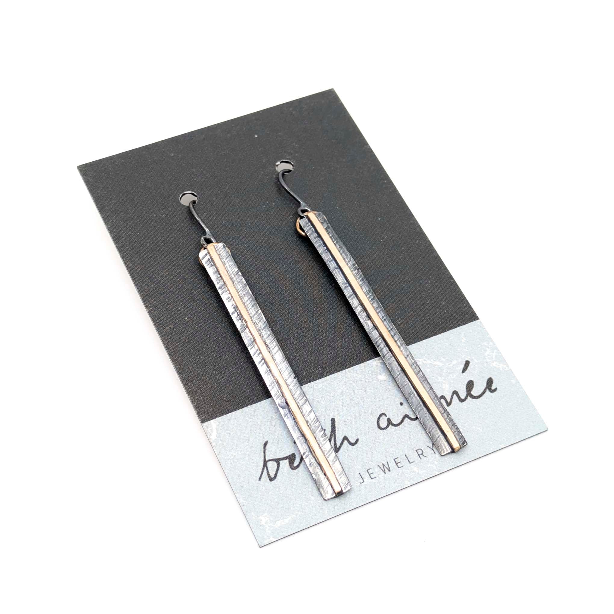 Long Textured Dangle Earrings