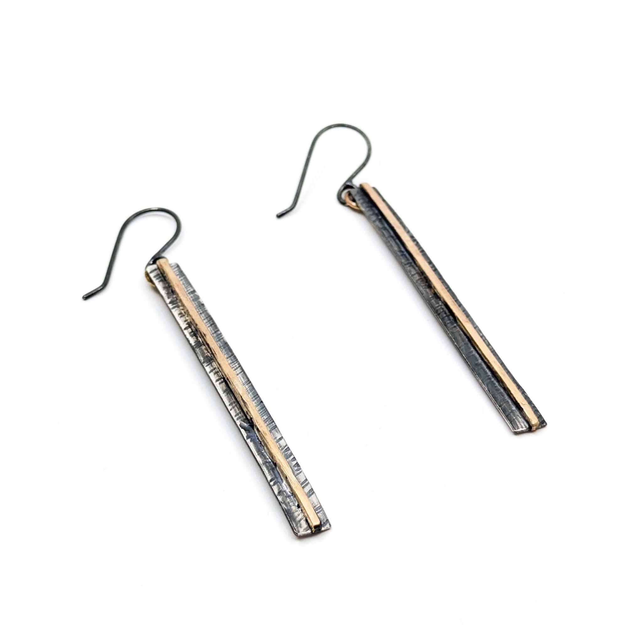 Long Textured Dangle Earrings