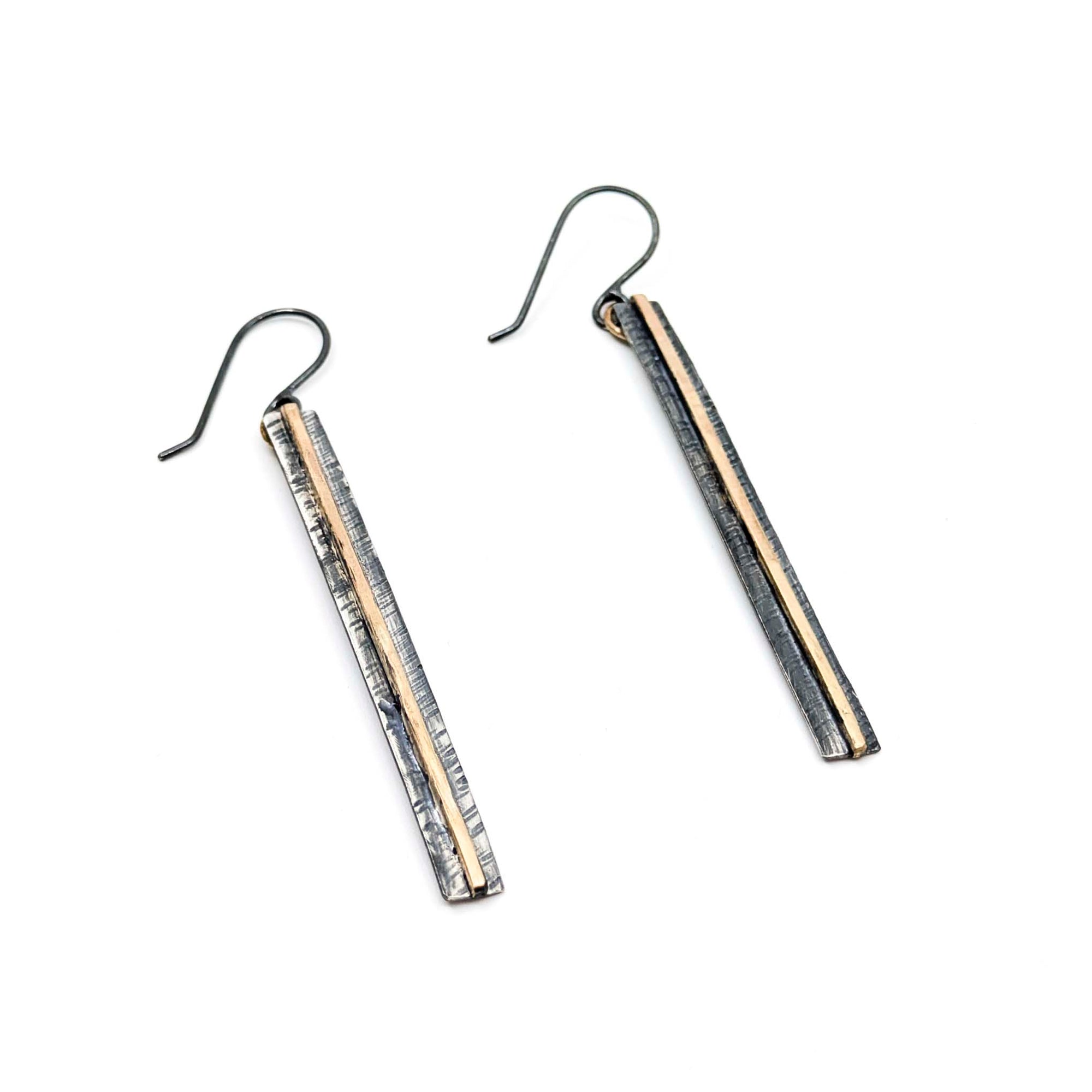 Long Textured Dangle Earrings