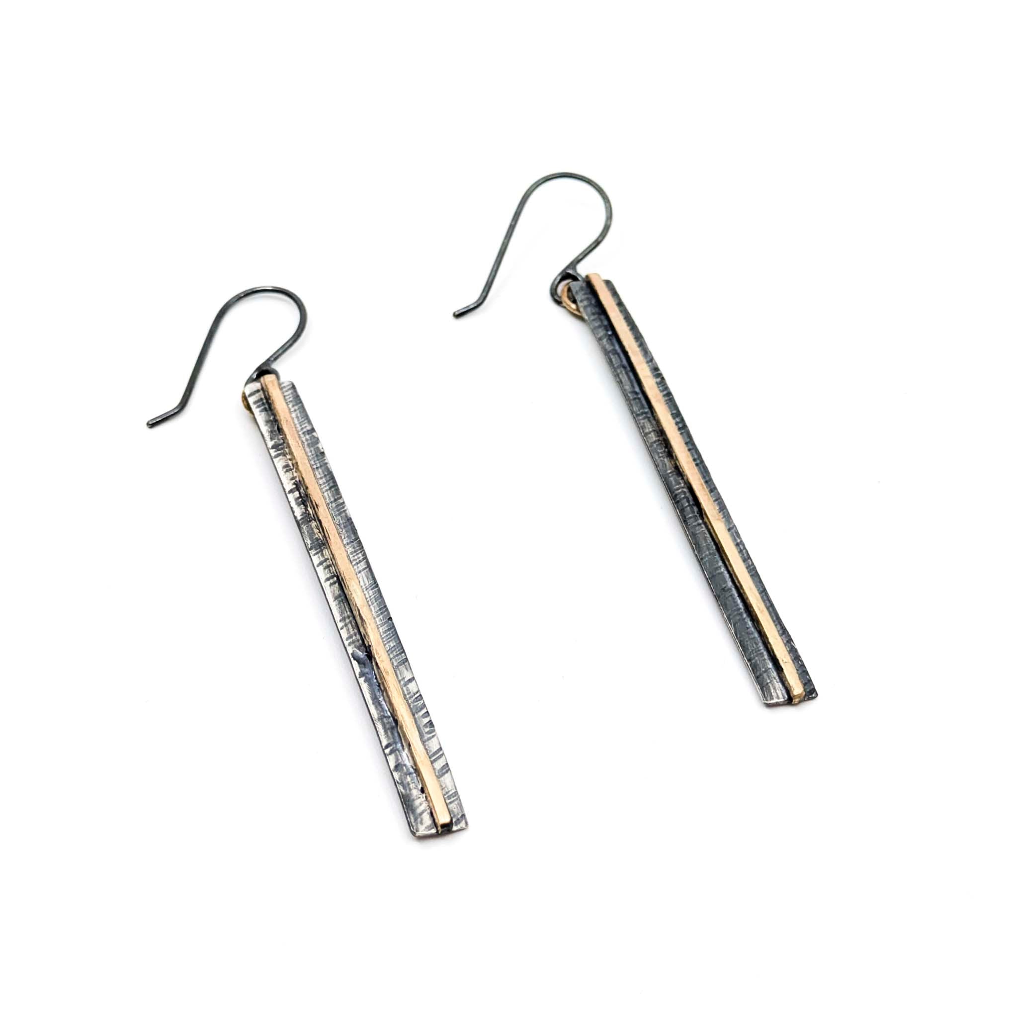 Long Textured Dangle Earrings