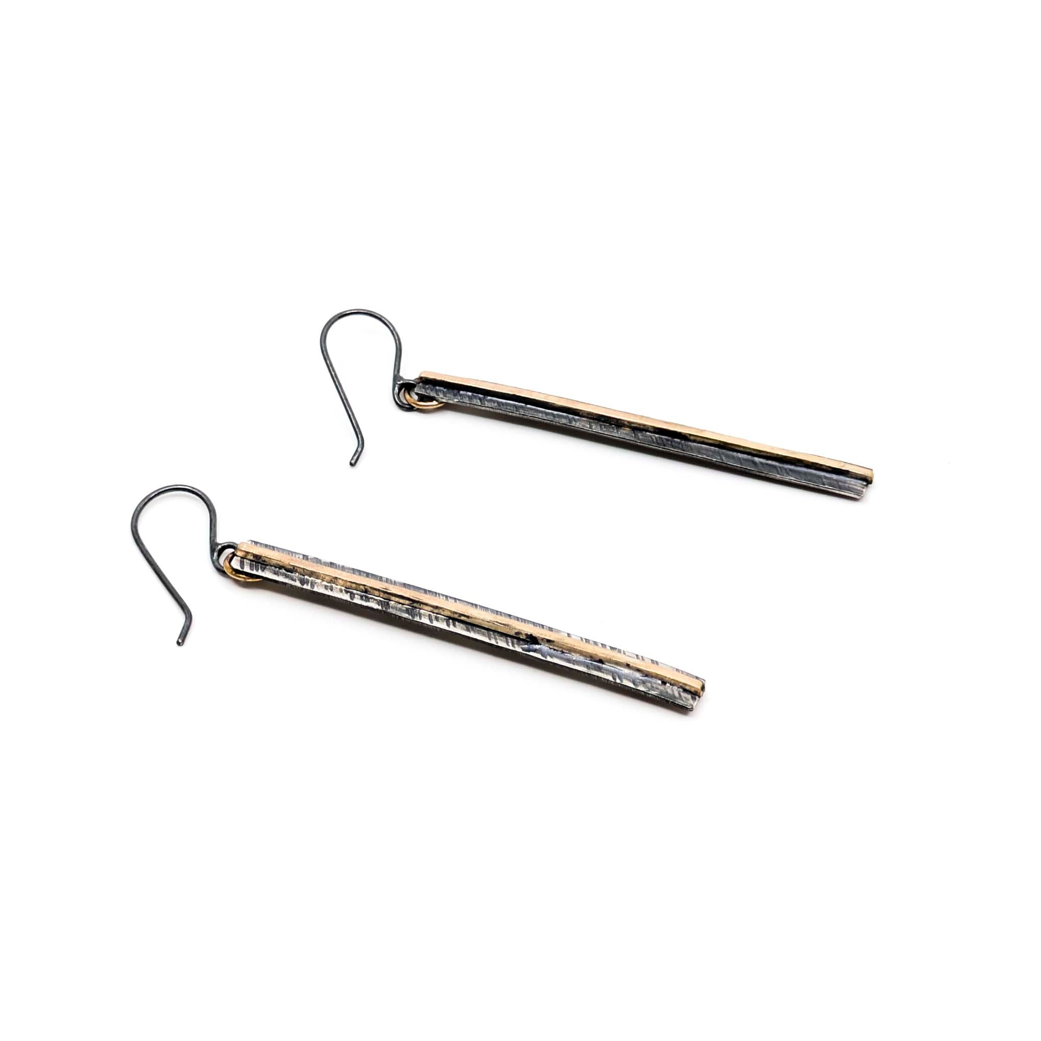 Long Textured Dangle Earrings