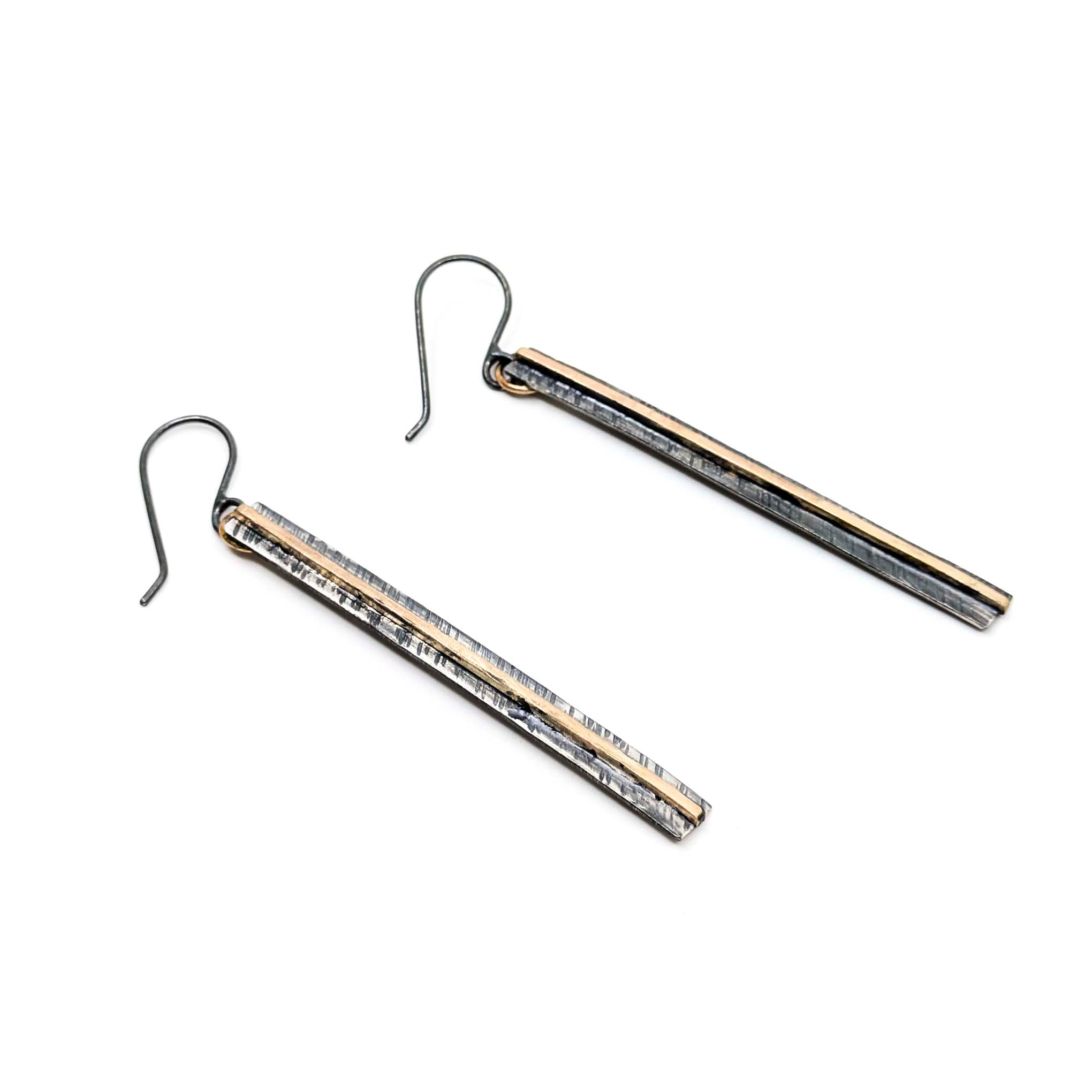 Long Textured Dangle Earrings