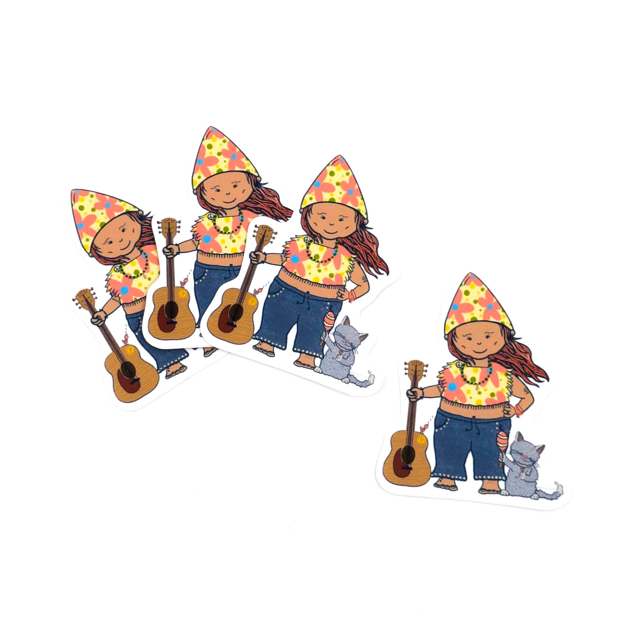 Hippie Girl Gnome- Sticker