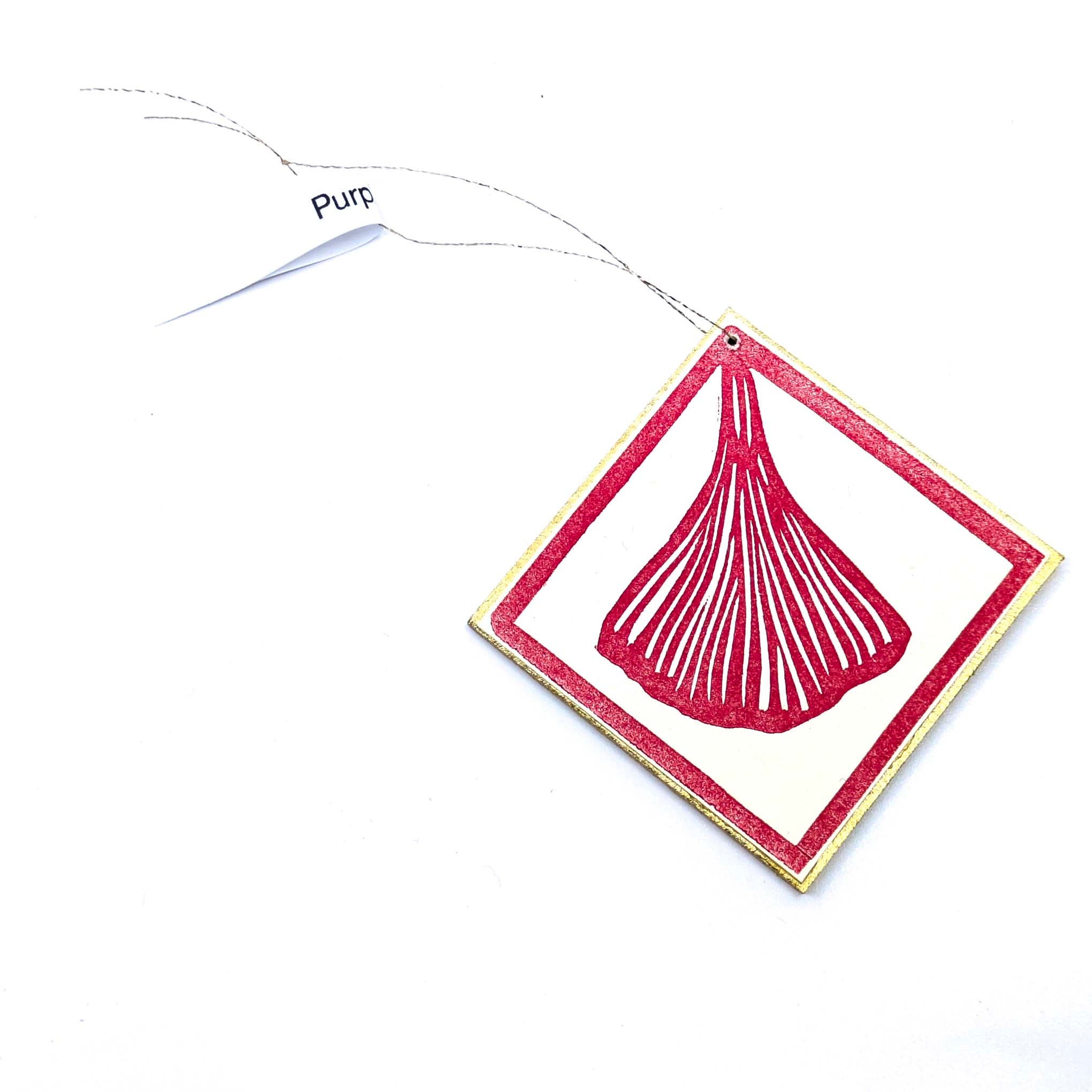 Block Printed Ginkgo Leaf Ornaments