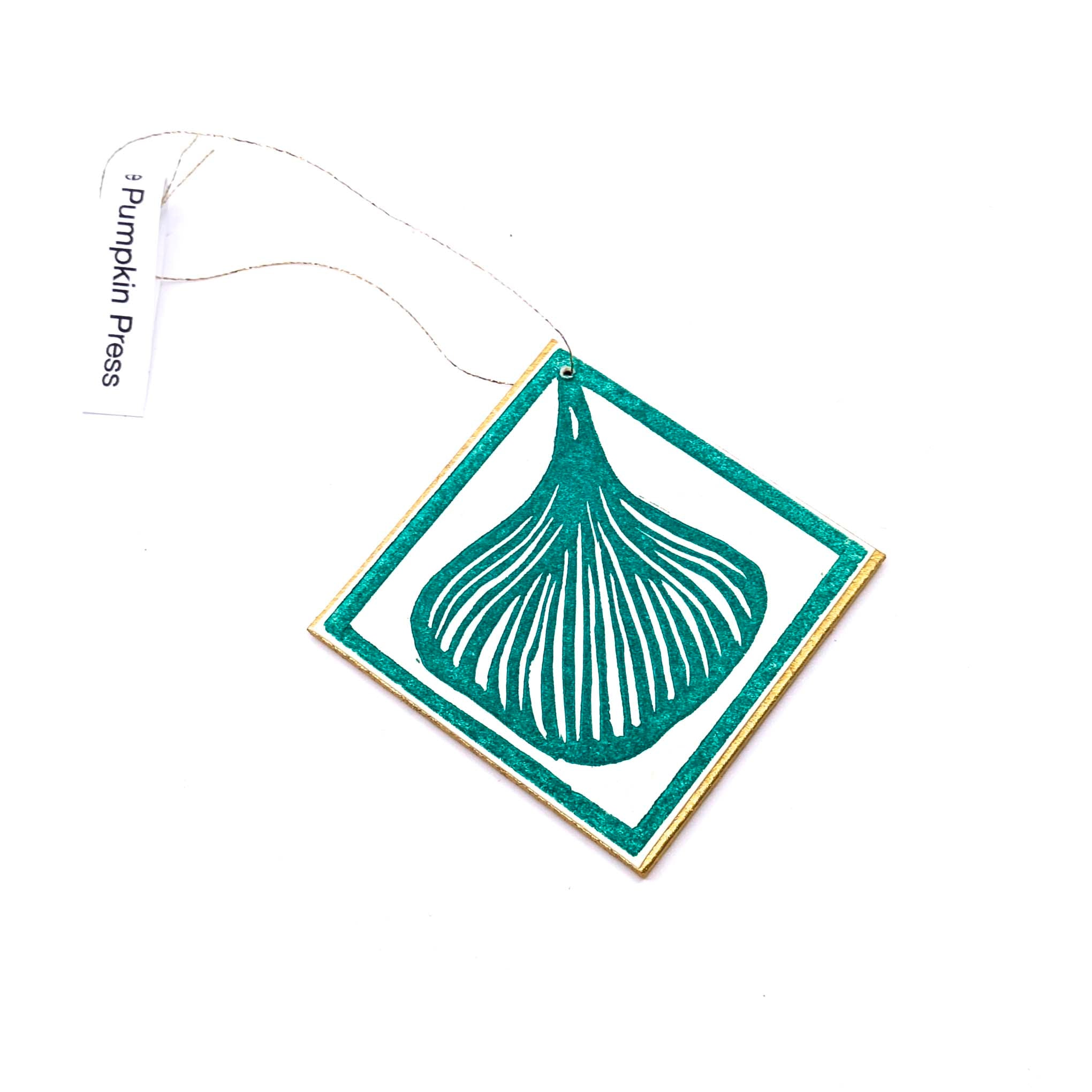 Block Printed Ginkgo Leaf Ornaments