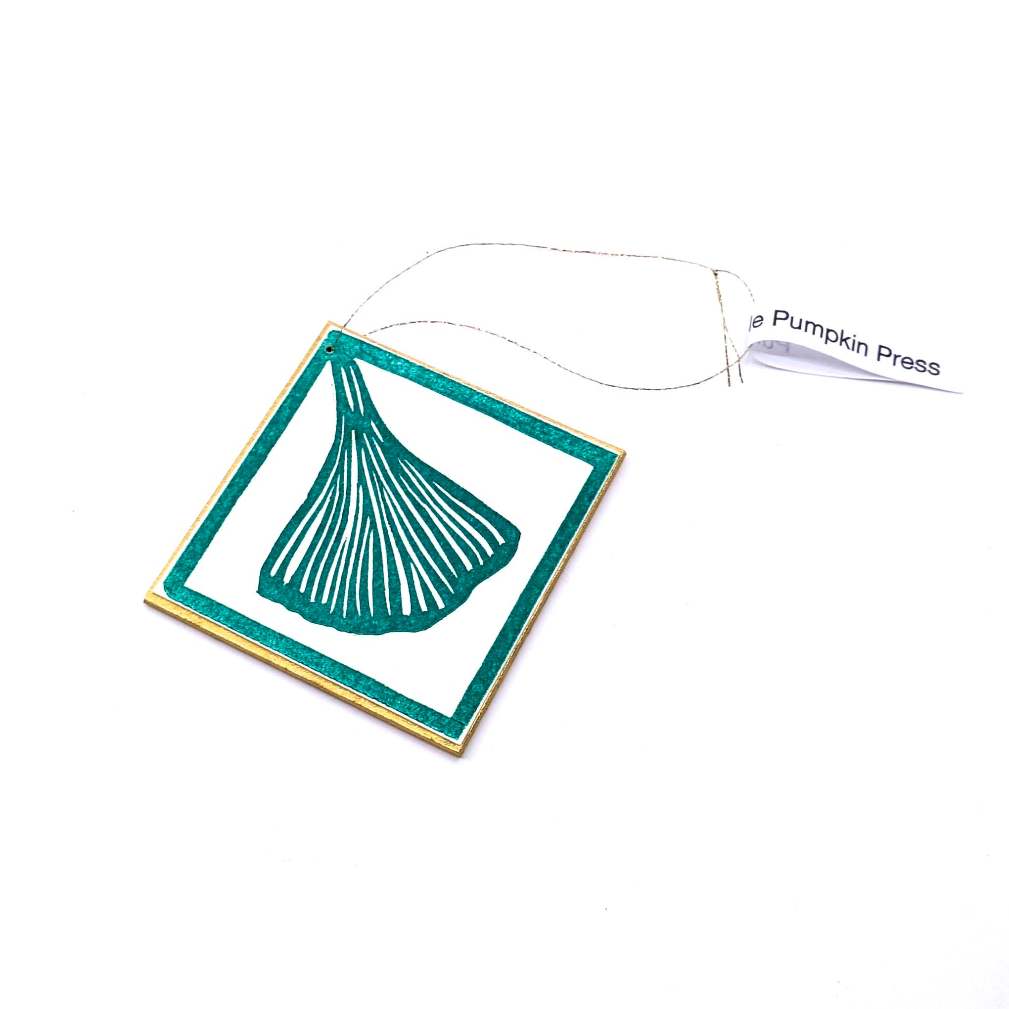 Block Printed Ginkgo Leaf Ornaments