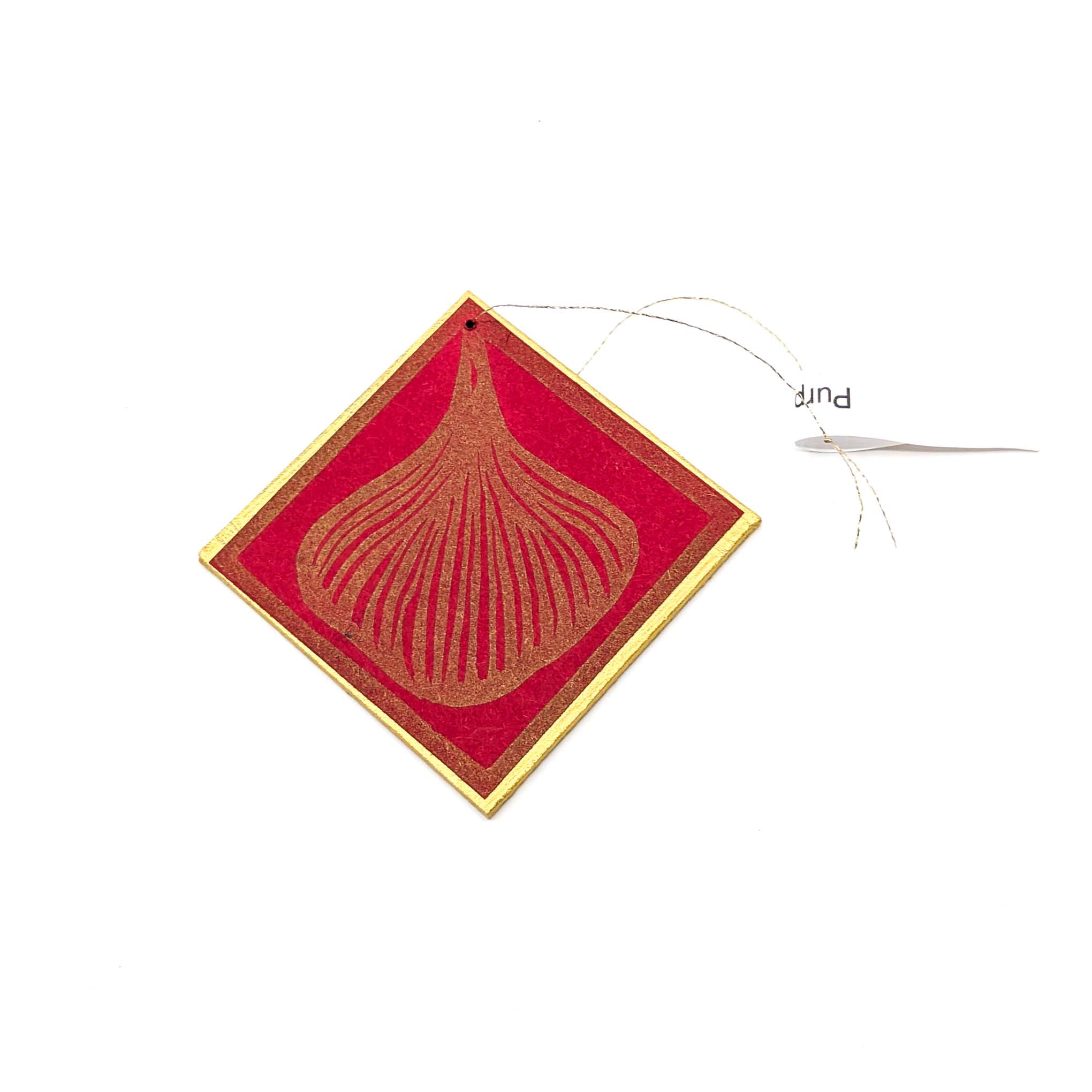 Block Printed Ginkgo Leaf Ornaments