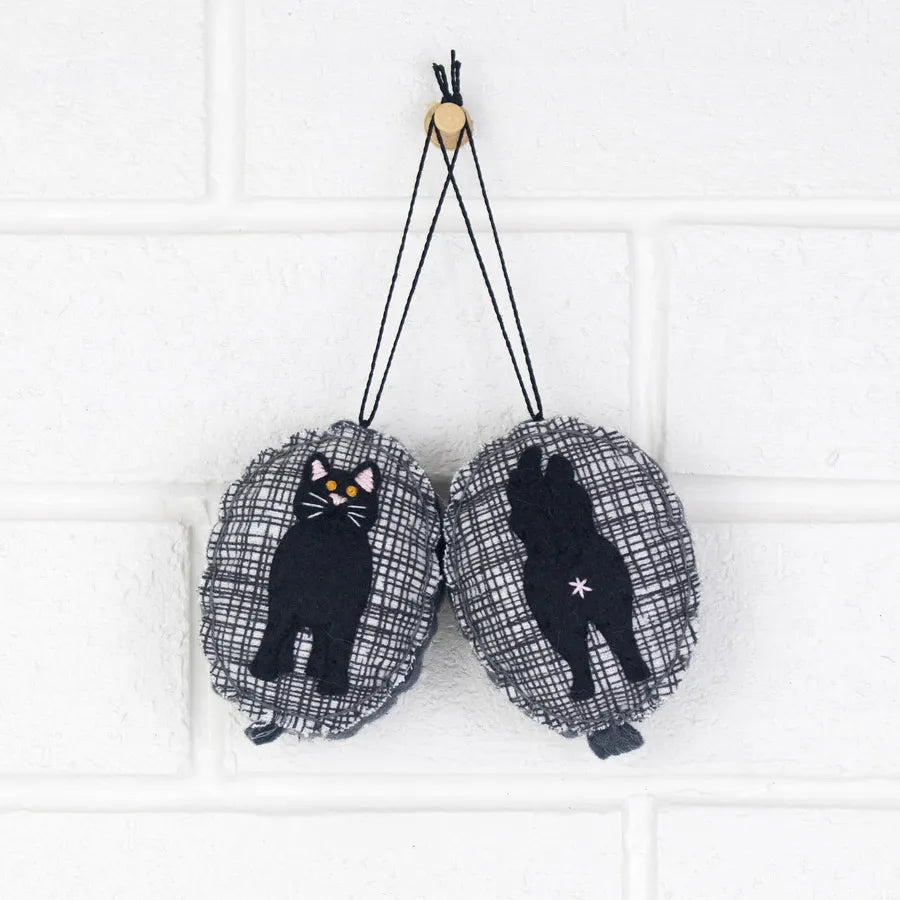 Modern as Folk - Cat Butts - Two Sided Ornament - Black Cat - VISUAL INDEX