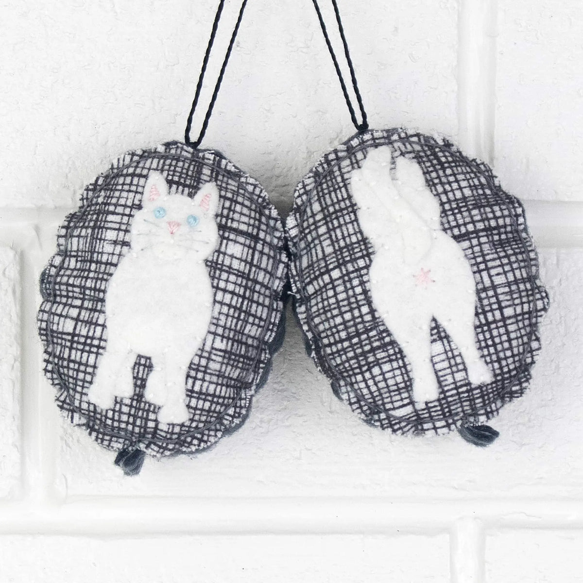 Cat Butt Ornament (White)