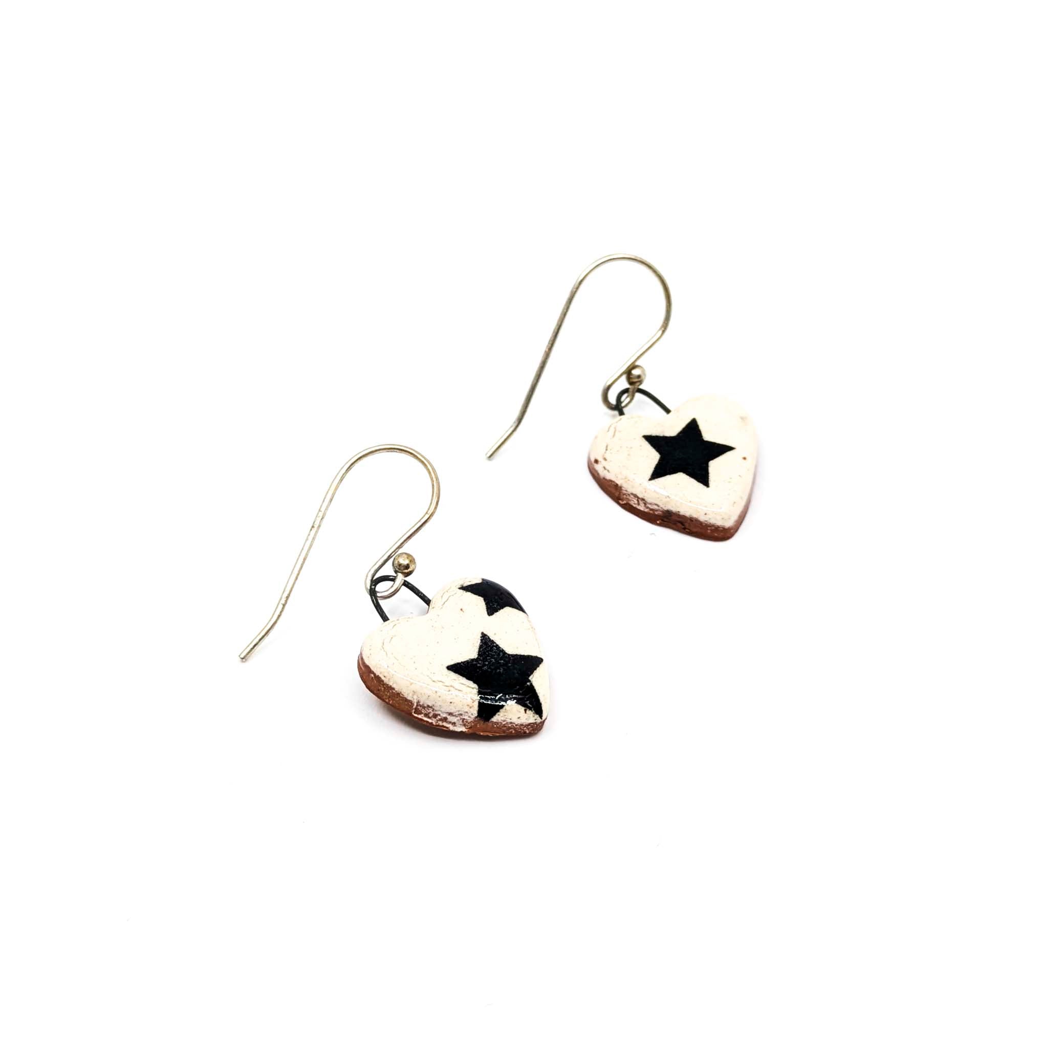 Small Starry Heart Earrings