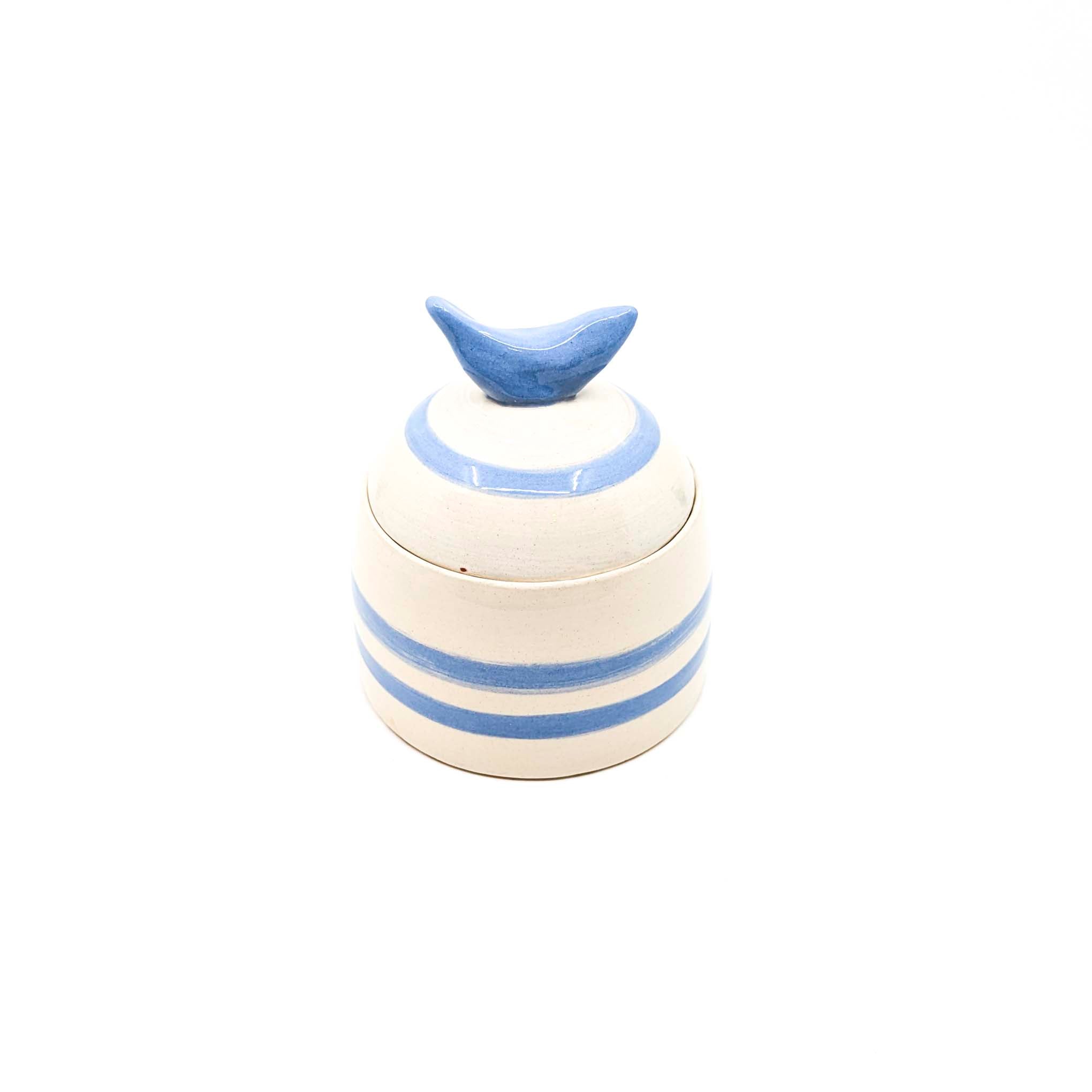 Blue Bird Lidded Sugar Bowl