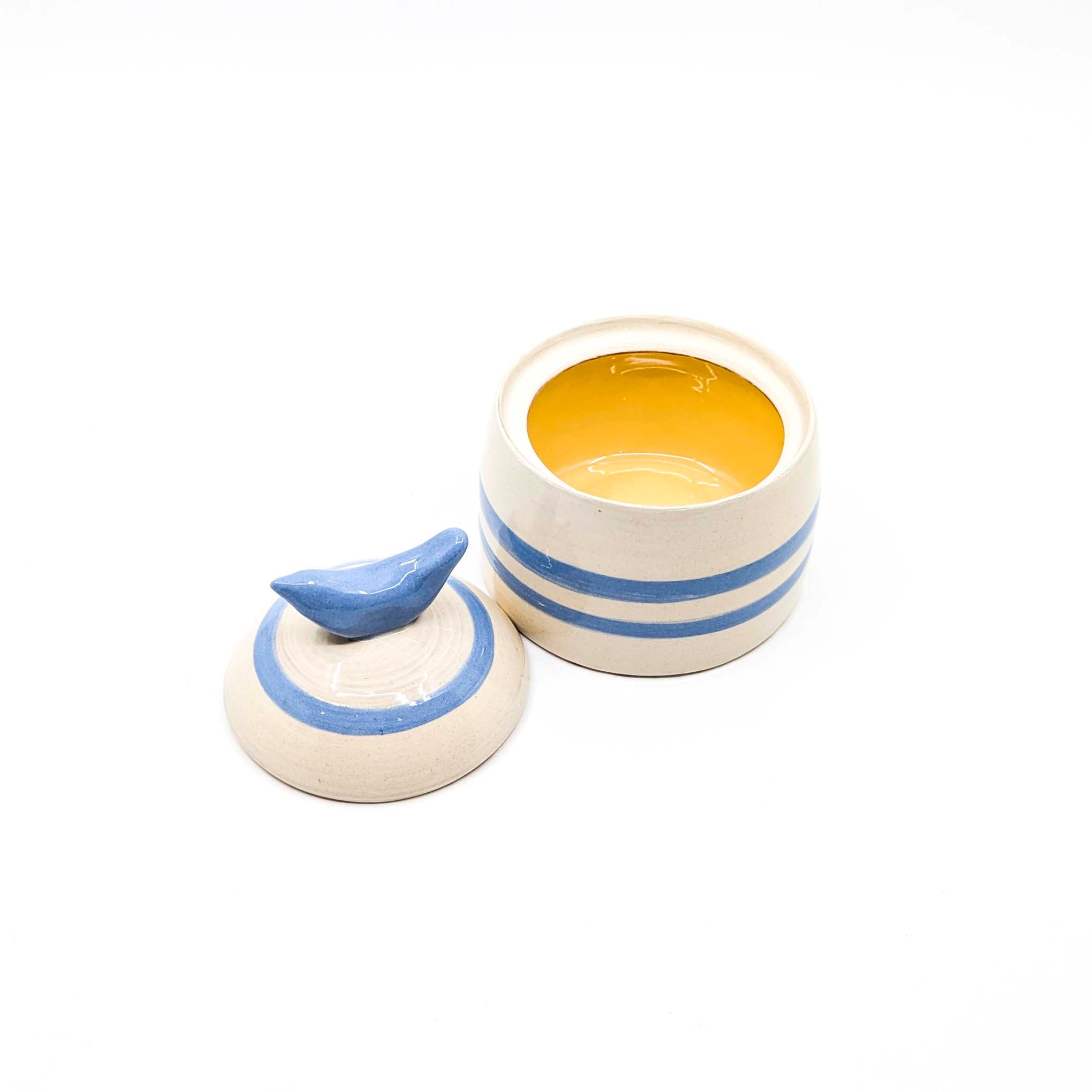 Blue Bird Lidded Sugar Bowl
